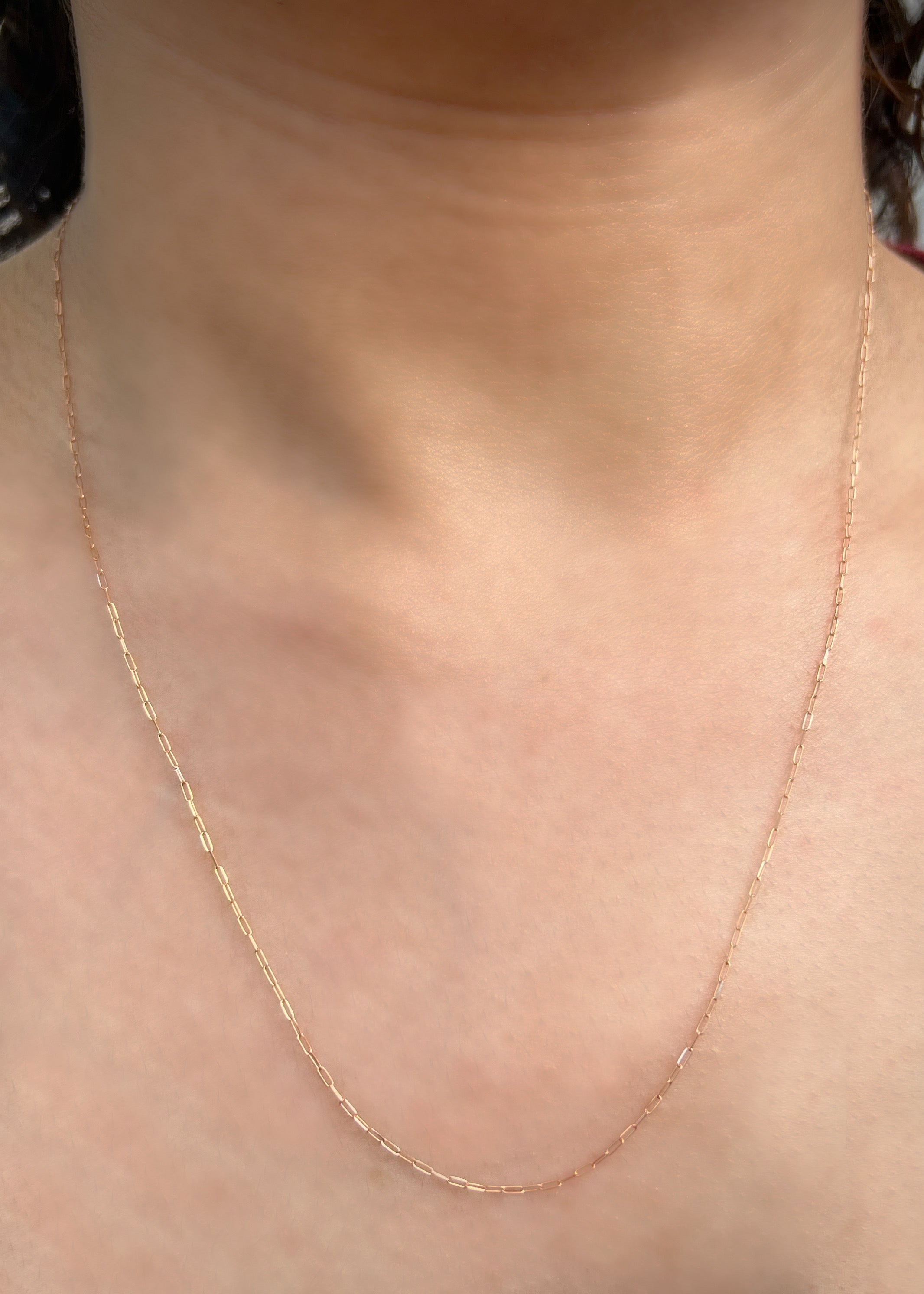 Cadena mini paper clip 1gr / largo 50cm / Oro Rosado italy +3 M