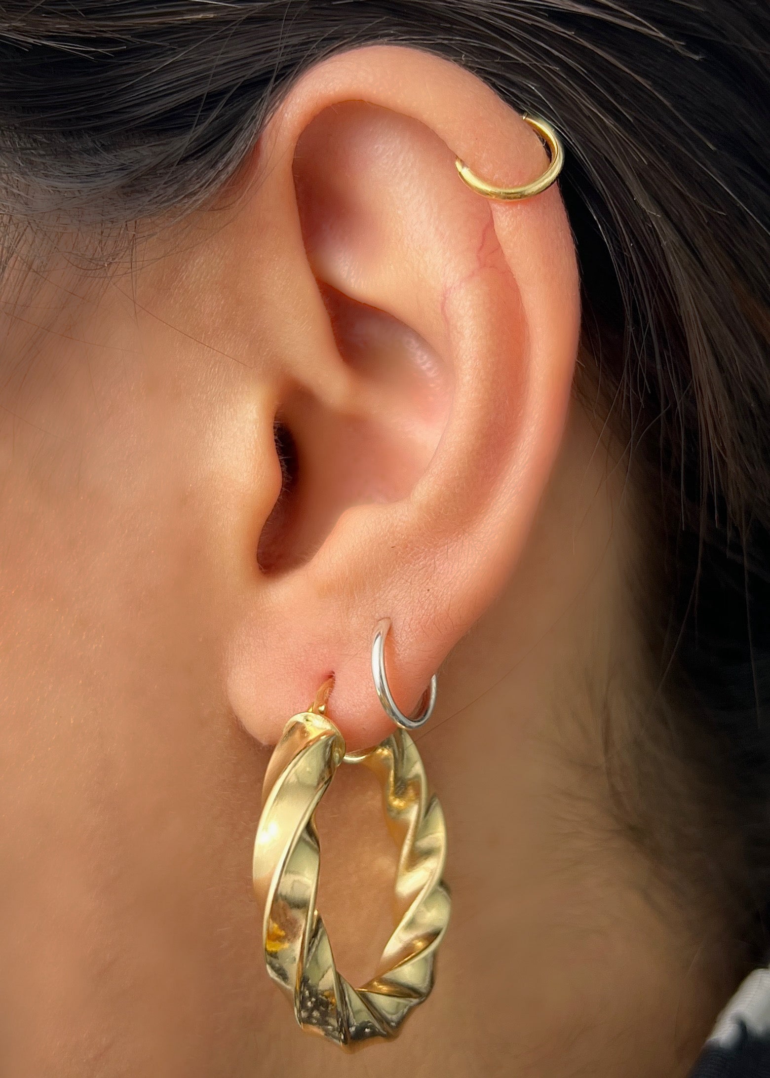 Candongas entorchadas 5gr / Largo: 3.3cm / Oro Amarillo italy cte P