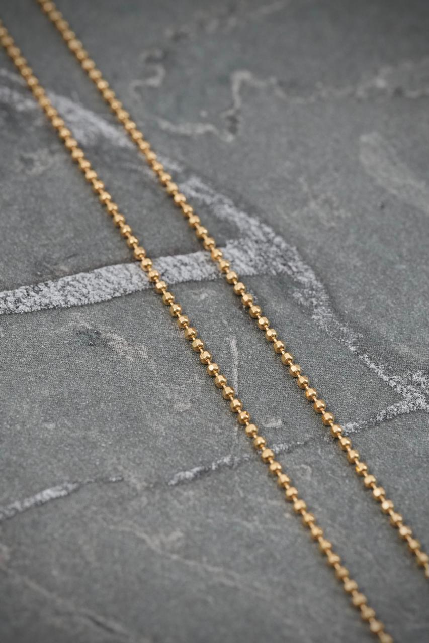 Cadena mini militar 2.05gr / Largo 50cm — Oro Amarillo