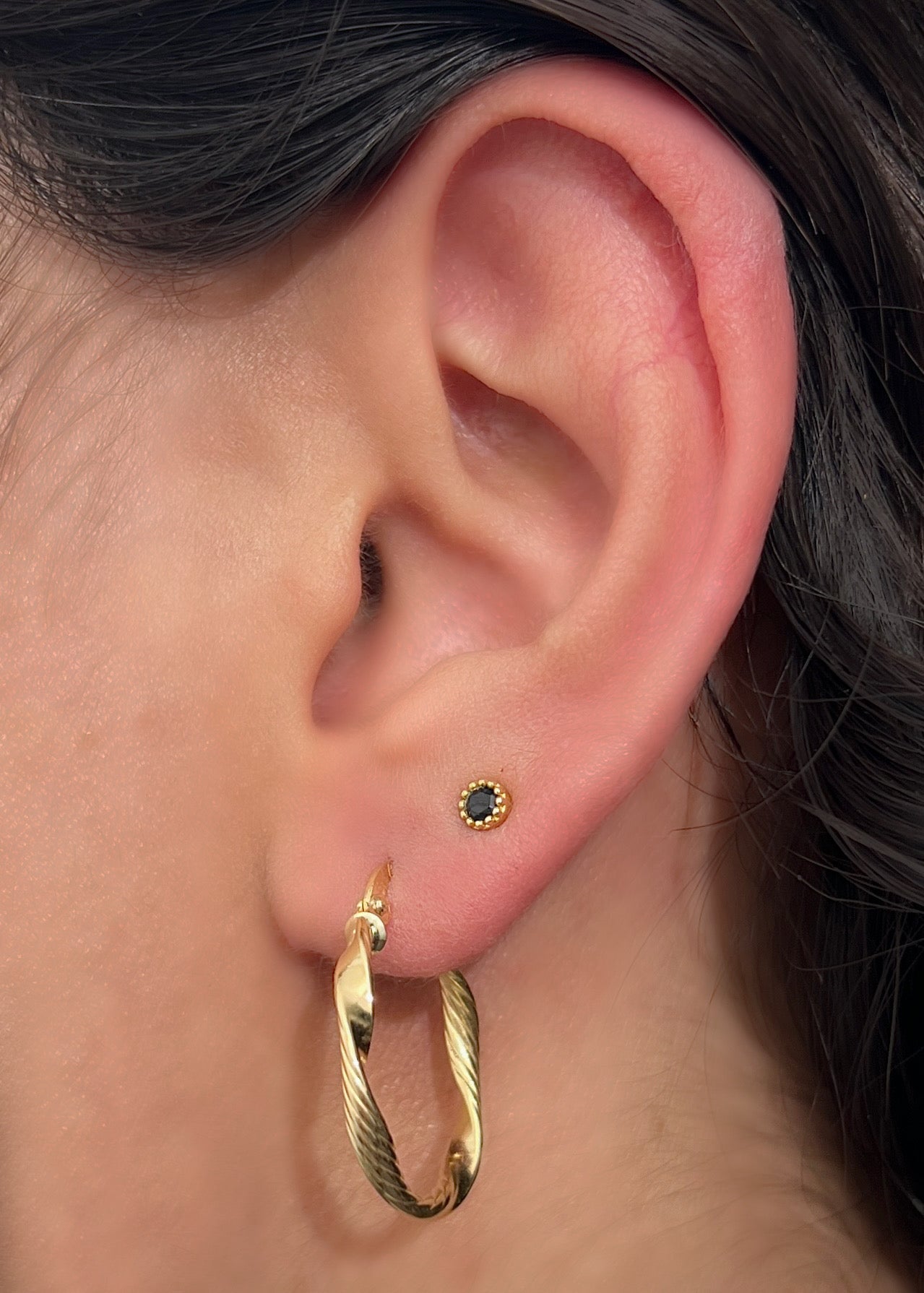 Candongas semi entorchadas 1.65gr / Largo 2.5cm / Oro Amarillo Nac M