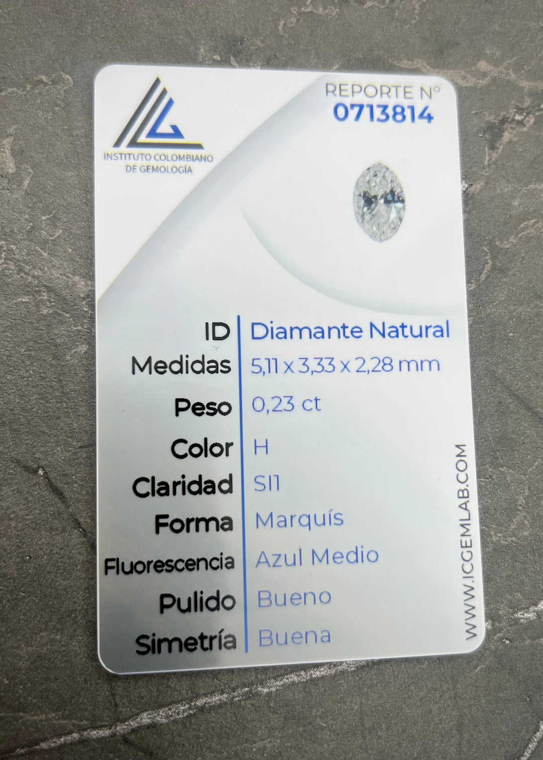 Diamante blanco 23 pts