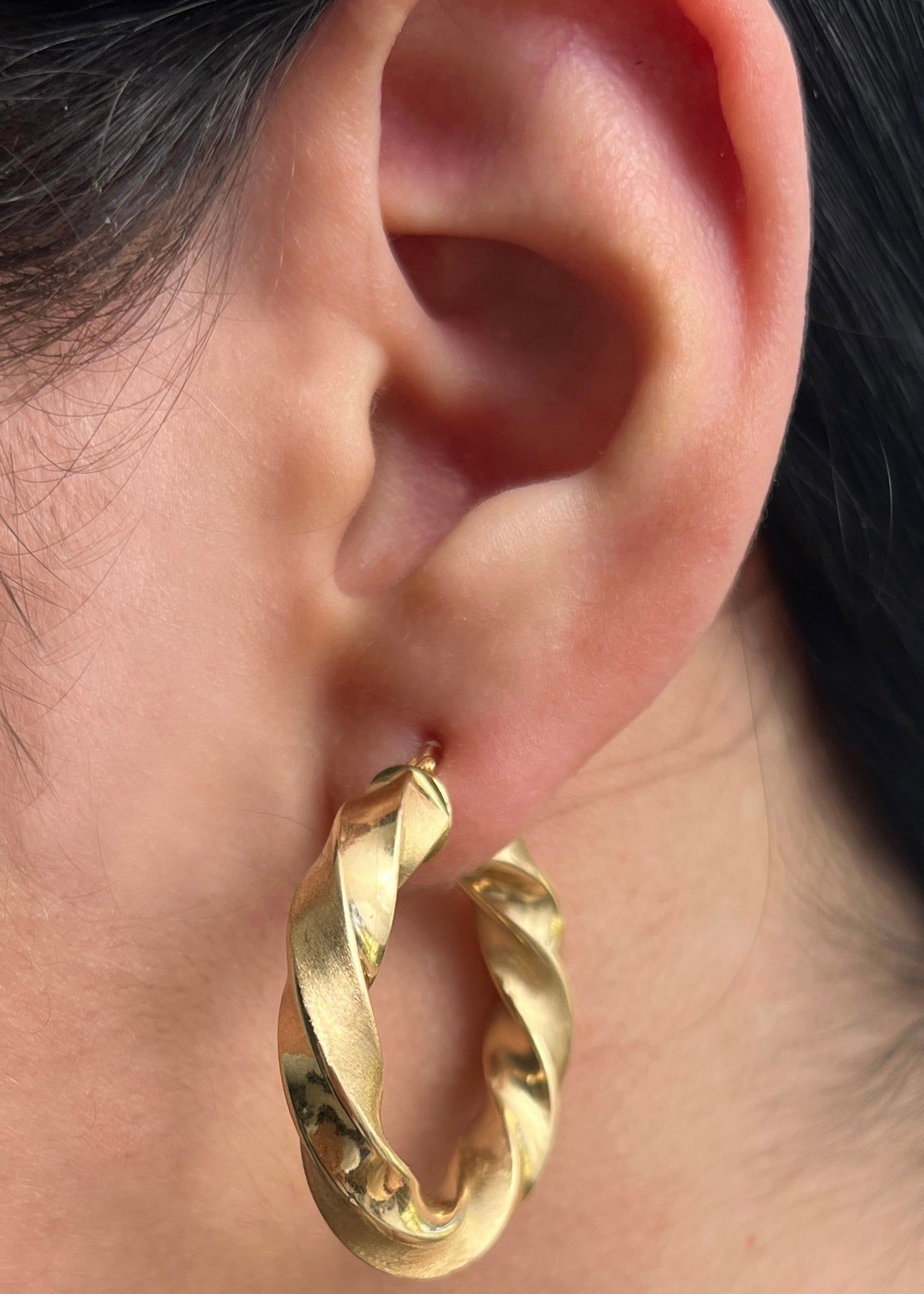 Candongas entorchadas mate 5gr / Largo: 3.3cm / Oro Amarillo italy cte P