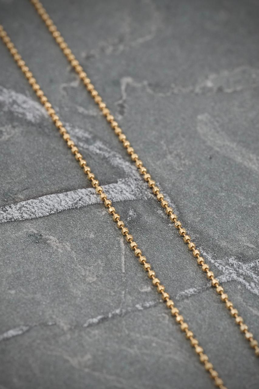 Cadena MINI MILITAR Diamatado 2.1gr / Largo 50cm — Oro Amarillo