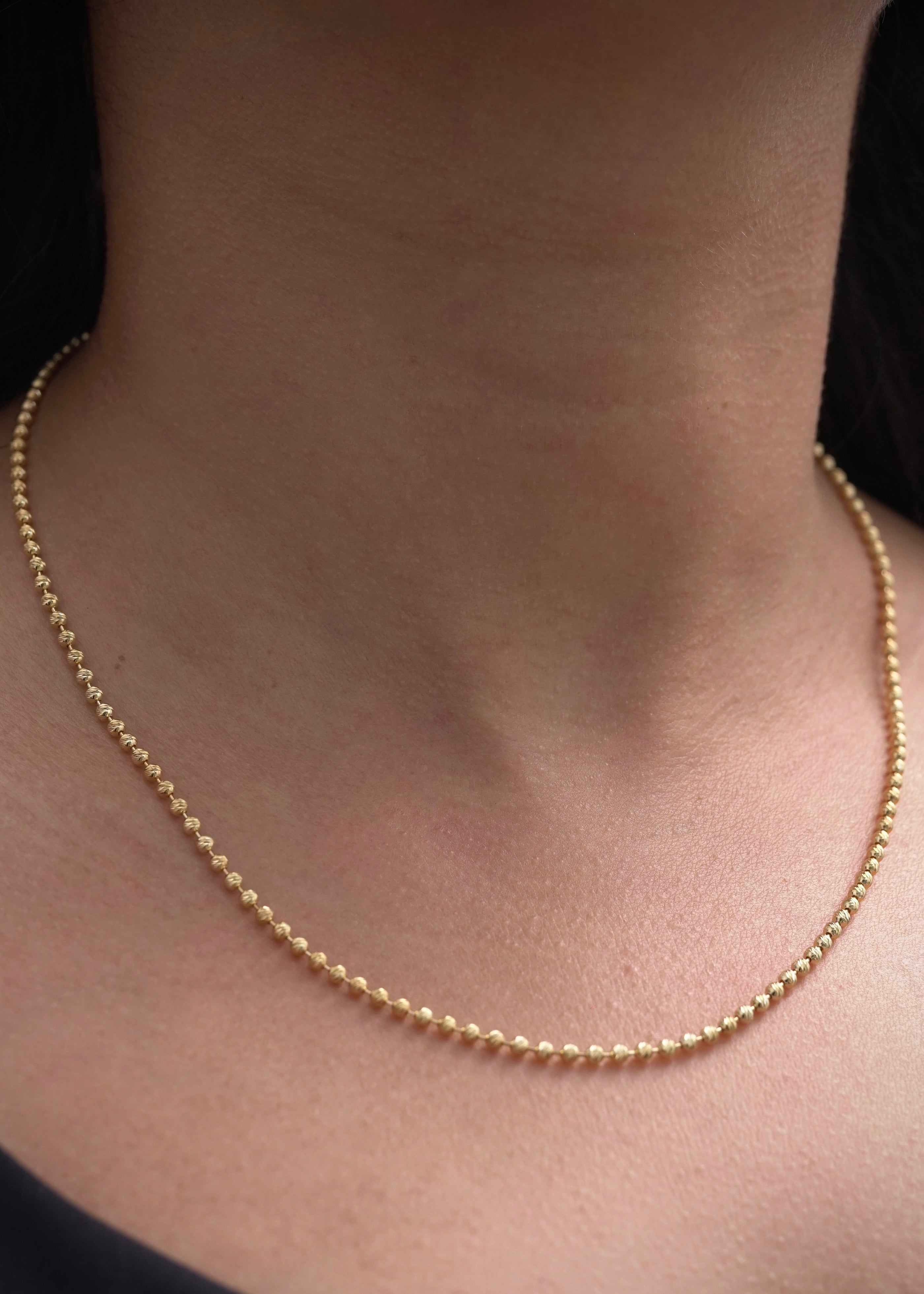 Cadena militar diamantada 2mm 10.2gr / Largo 45cm / Oro Amarillo italy +3 B