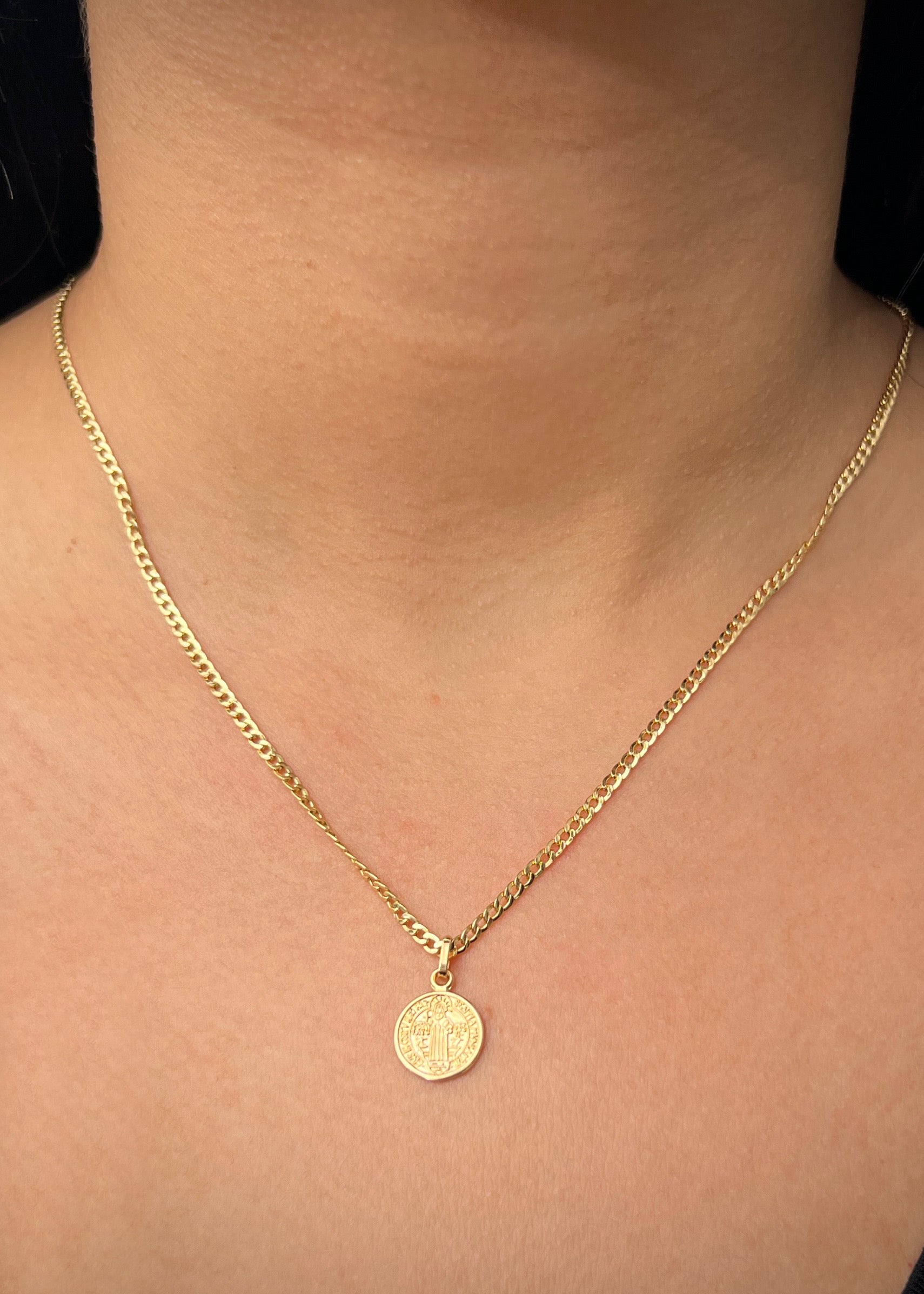 Dije san benito 0.95gr / Largo 1.8cm / Oro Amarillo Nac*