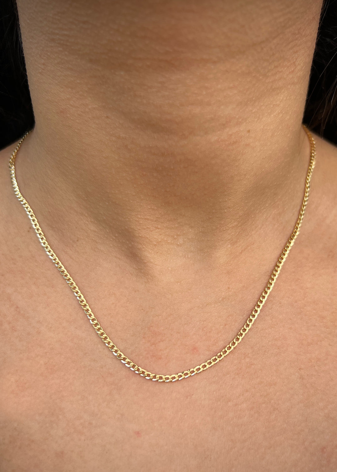 Cadena cubana 3.1gr / Largo 45cm — Oro Amarillo