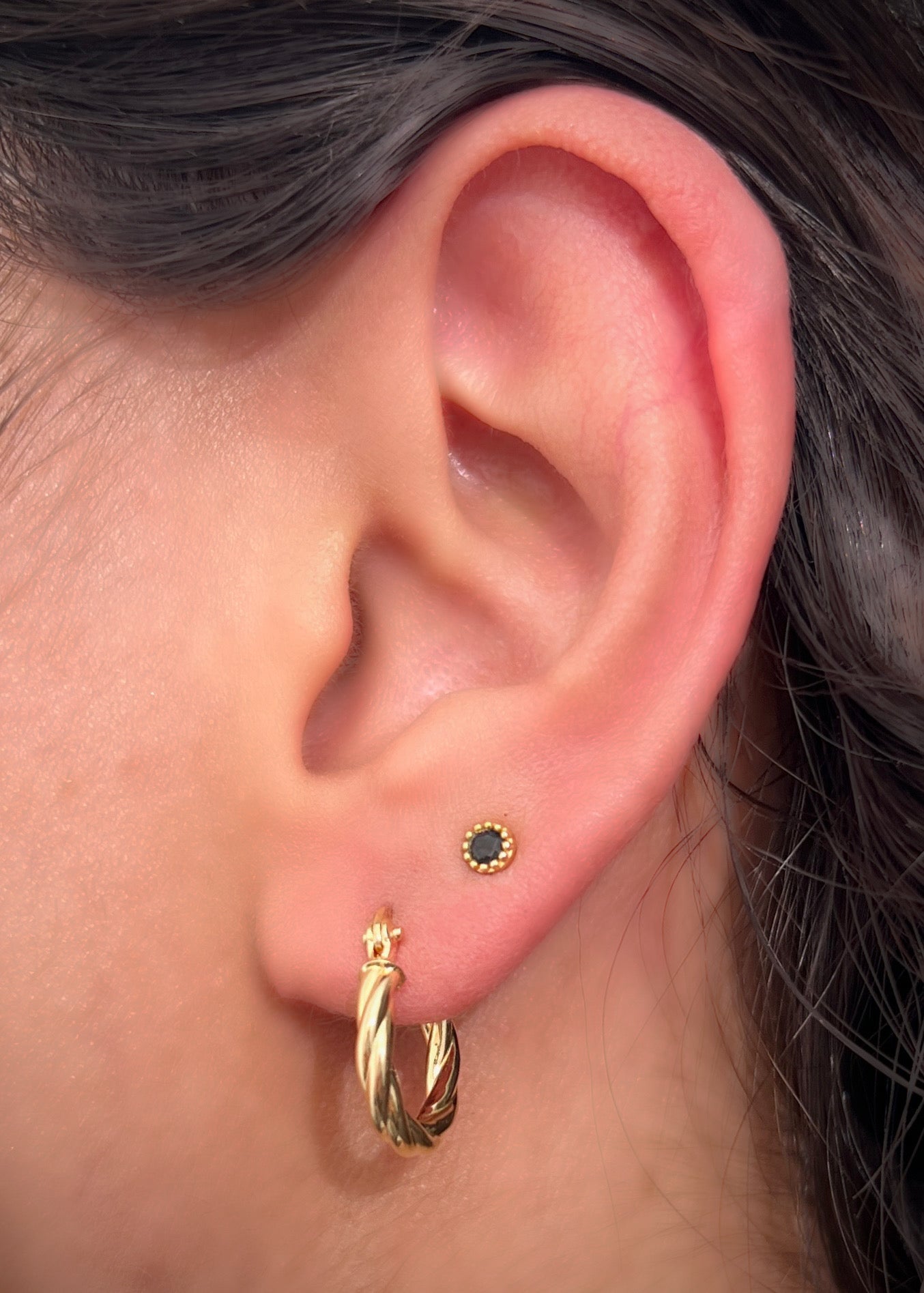 Candongas entorchdas 1.4gr / Largo 1.6cm / Oro Amarillo Nac P