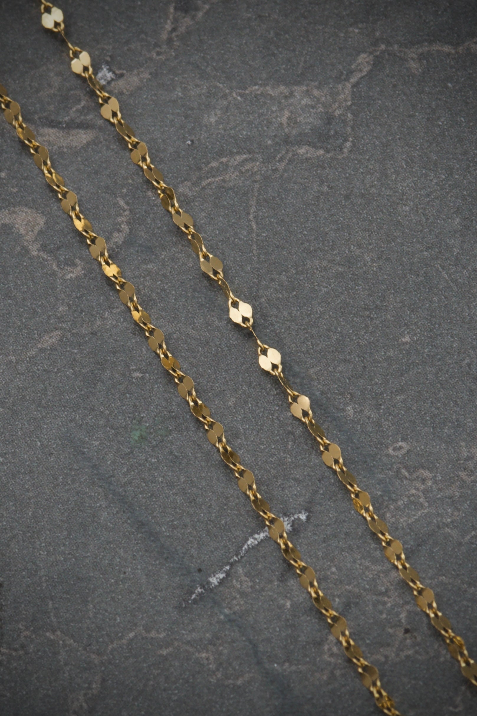 Cadena flor espejo 0.95gr / Largo 50cm — Oro Amarillo