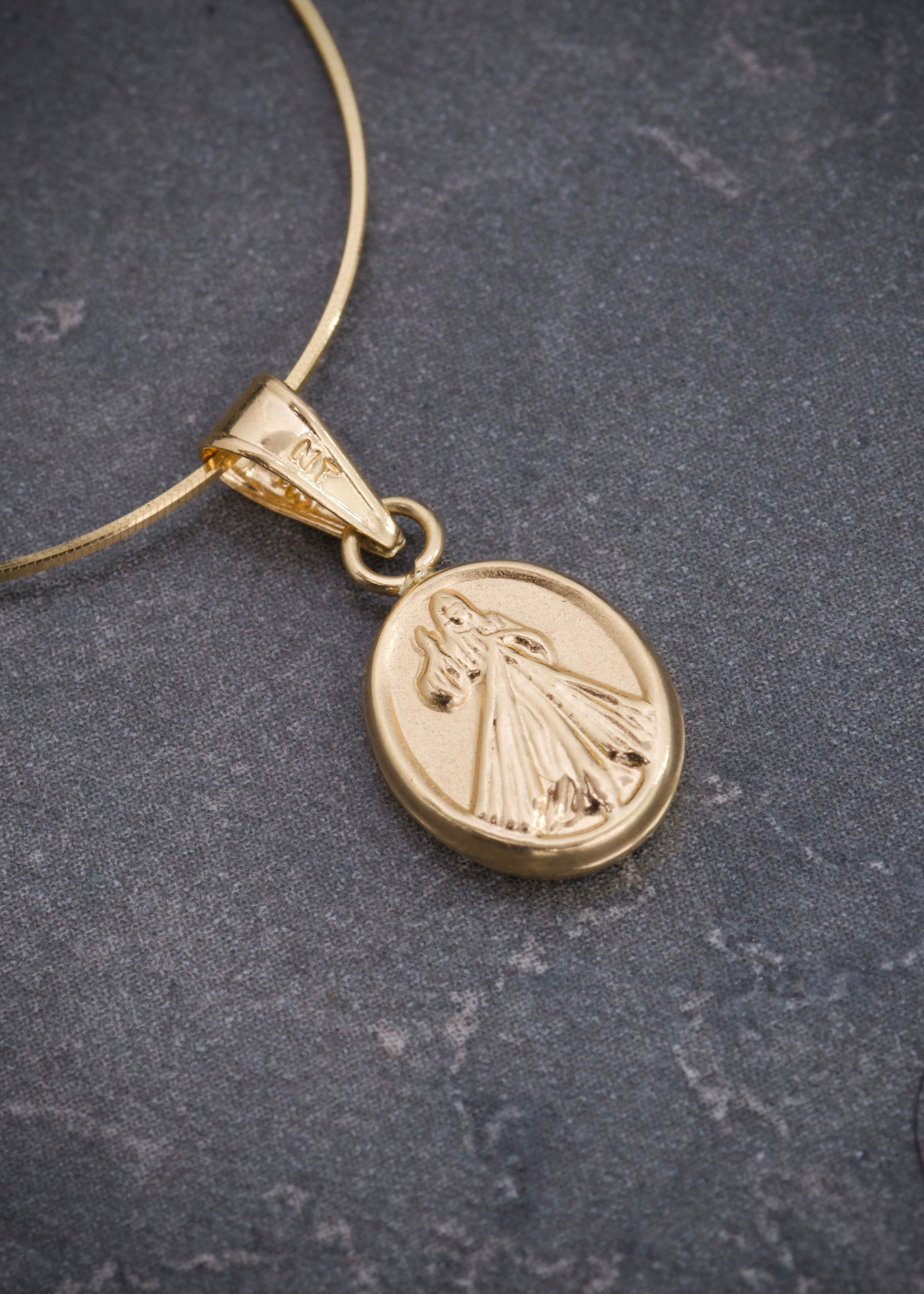 Set Cadena Mini Espejo Dije Misericordia 2.05gr / Largo 45cm / Oro Amarillo B