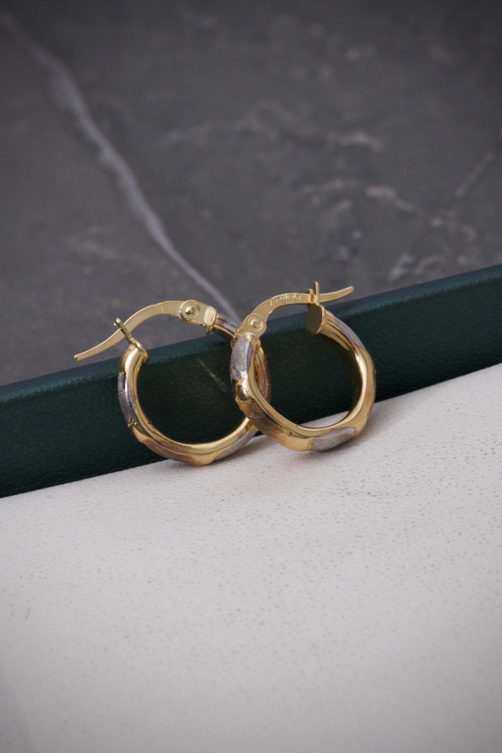 Candongas Diamantado Mate 1.55gr / largo 1.4cm / Tres Oros italy +3 P