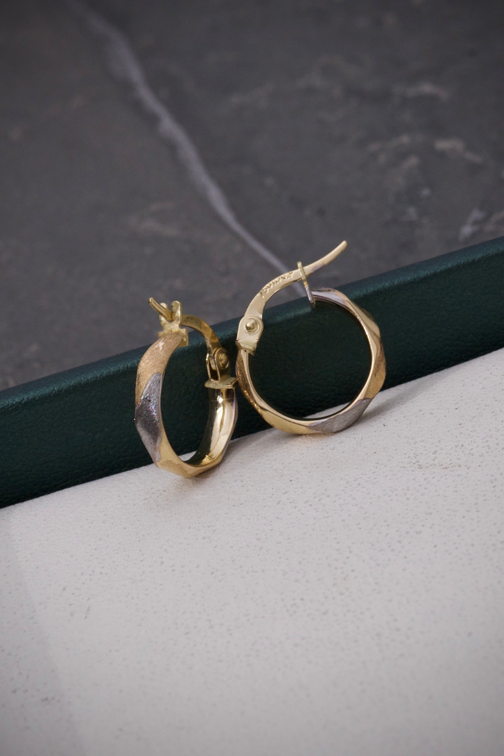 Candongas diamantadas mate 1gr / Largo 1.5cm / Tres Oros italy +3 B