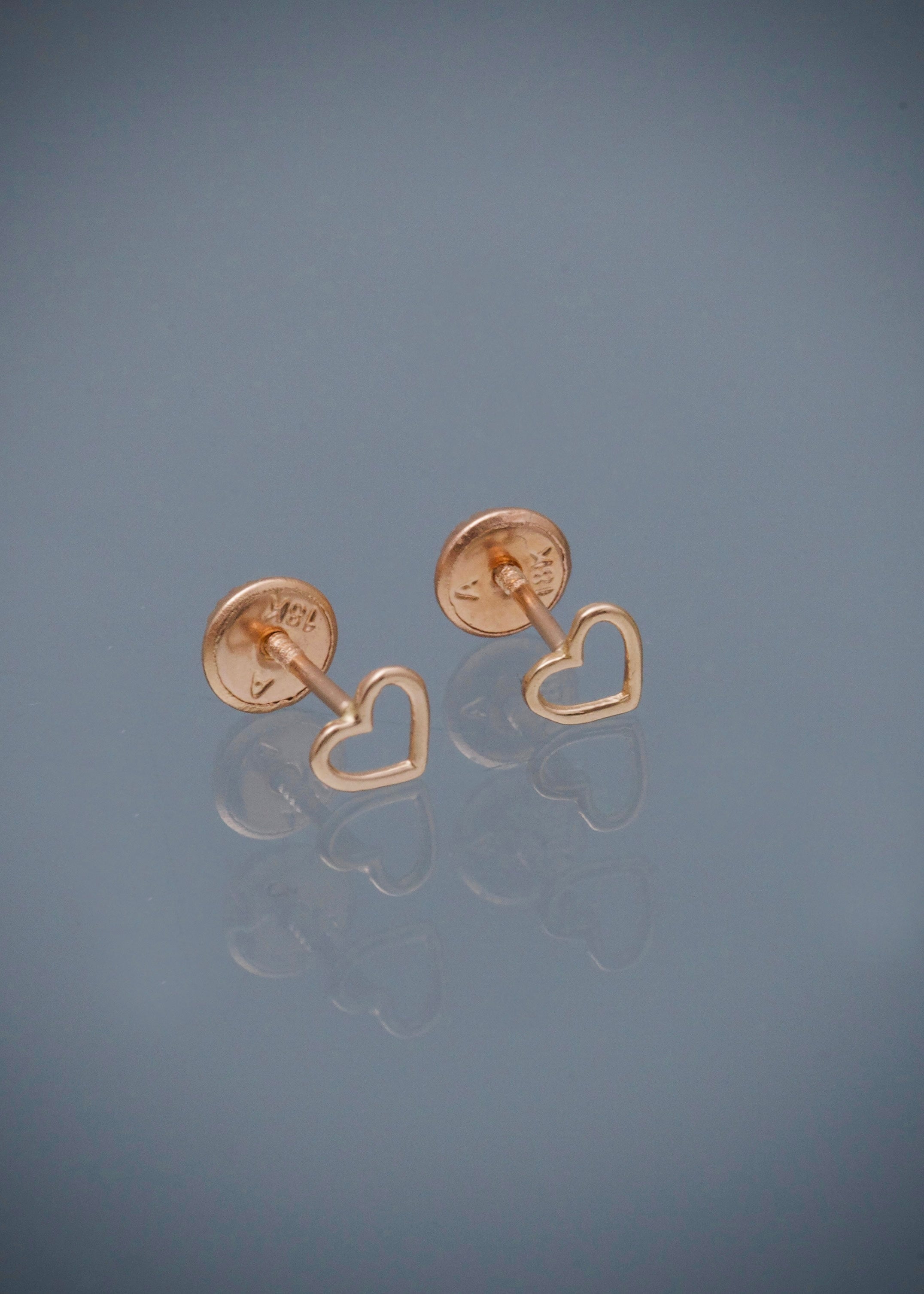 Topos silueta de corazon 0.5gr / Largo 0,5cm / Oro Rosado Nac P