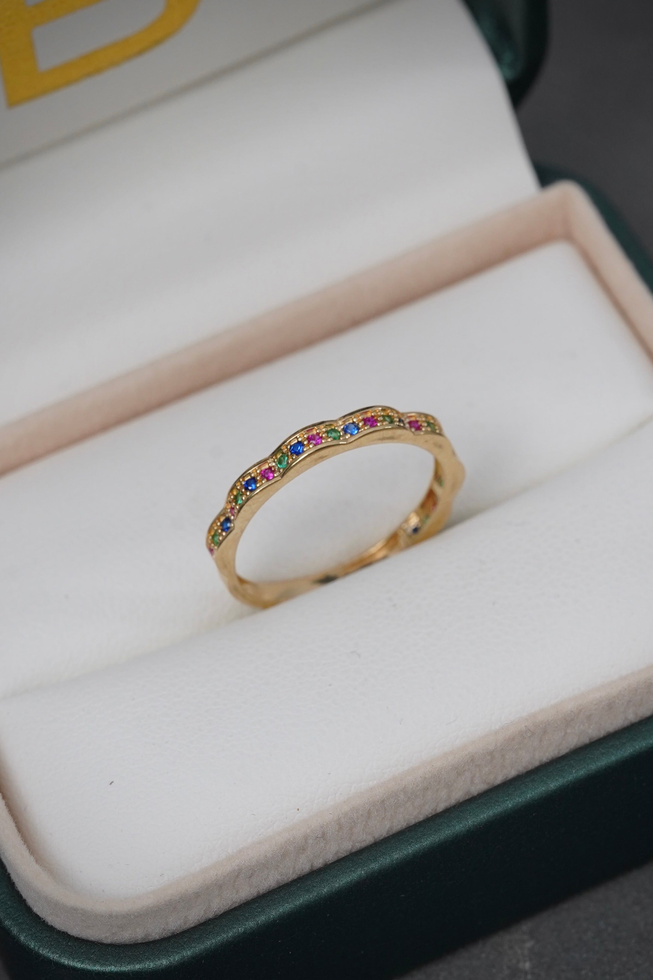 Anillo Swarovski MULticolor 1.75gr / TALLA 6 1/2 / Oro Amarillo Nac P