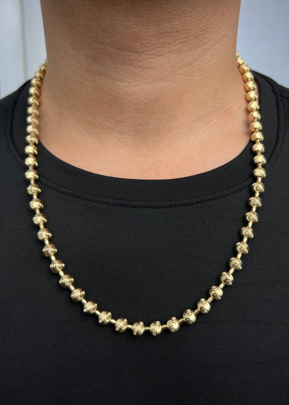 Cadena Militar Diamantada Luna 47.45gr / 60cm / 7mm — Oro Amarillo