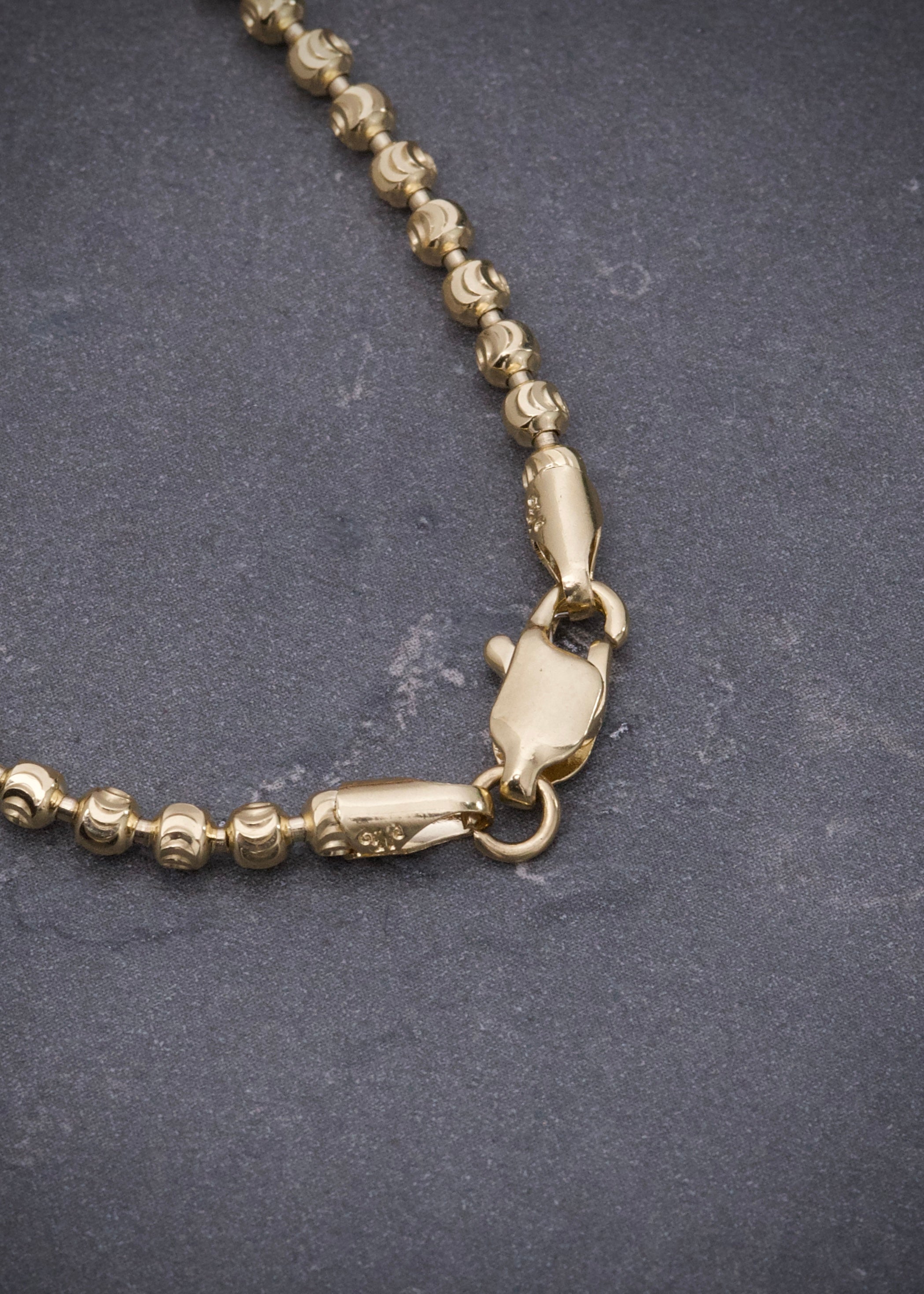 Cadena Militar Diamantada Luna 3mm 17.45gr / 60cm / 3mm — Oro Amarillo