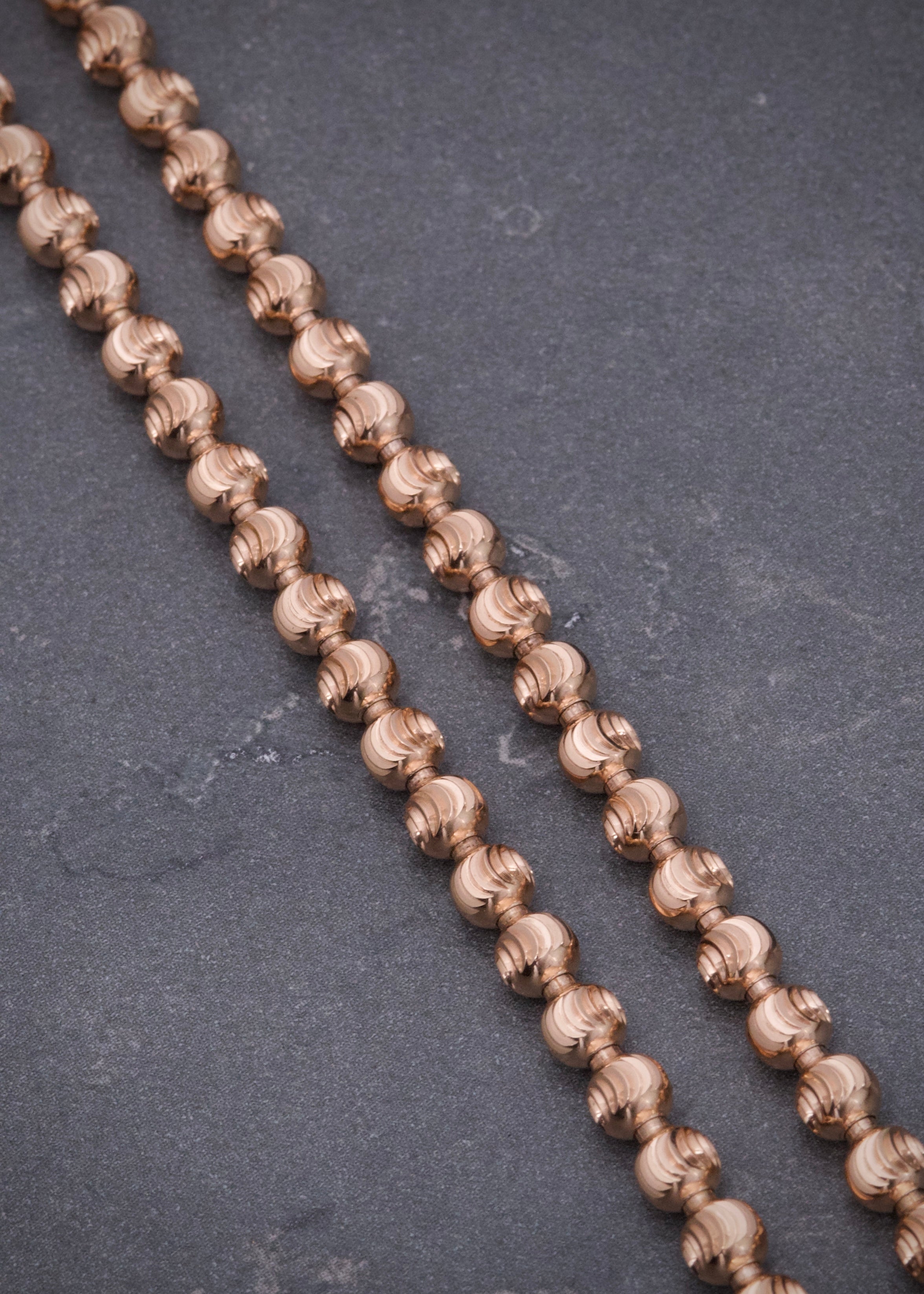 Cadena militar diamantada luna 4mm 29.05gr / Largo 70cm / Oro Rosado (Joya) B