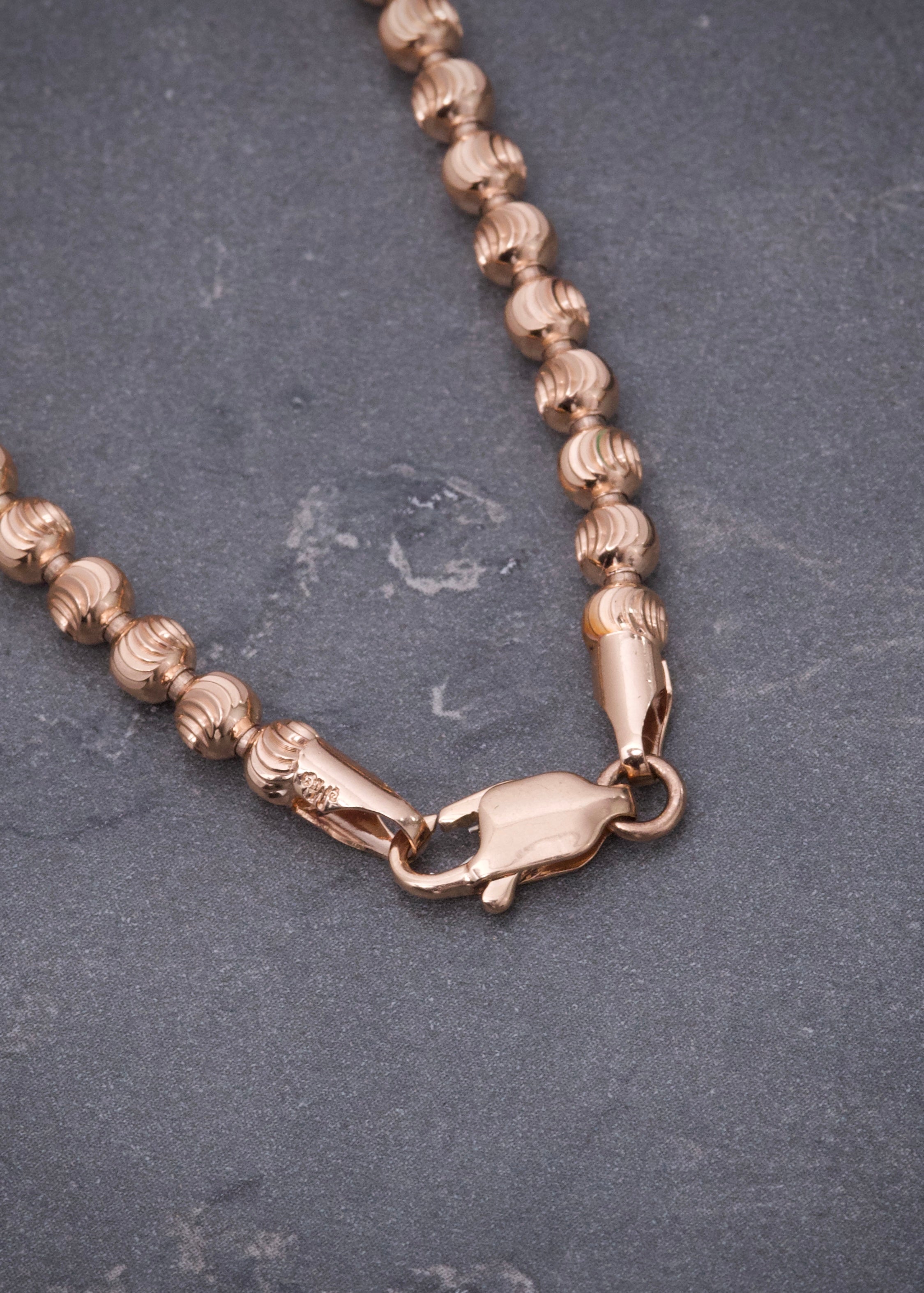 Cadena militar diamantada luna 4mm 29.05gr / Largo 70cm / Oro Rosado (Joya) B