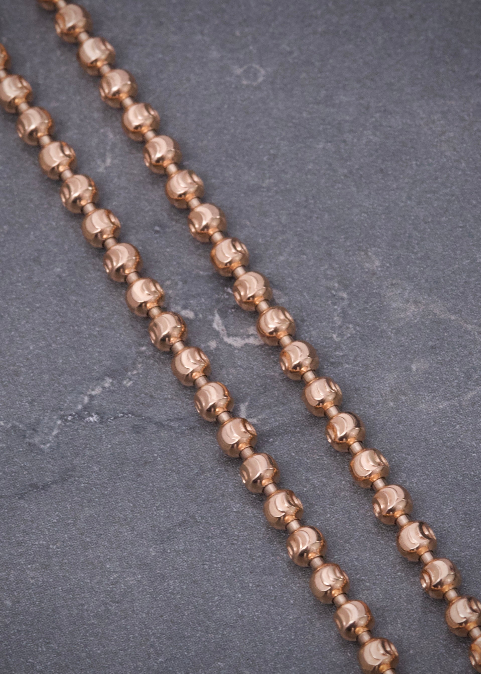 Cadena militar diamantada luna 3mm 21.25gr / Largo 70cm / Oro Rosado (Joya) P