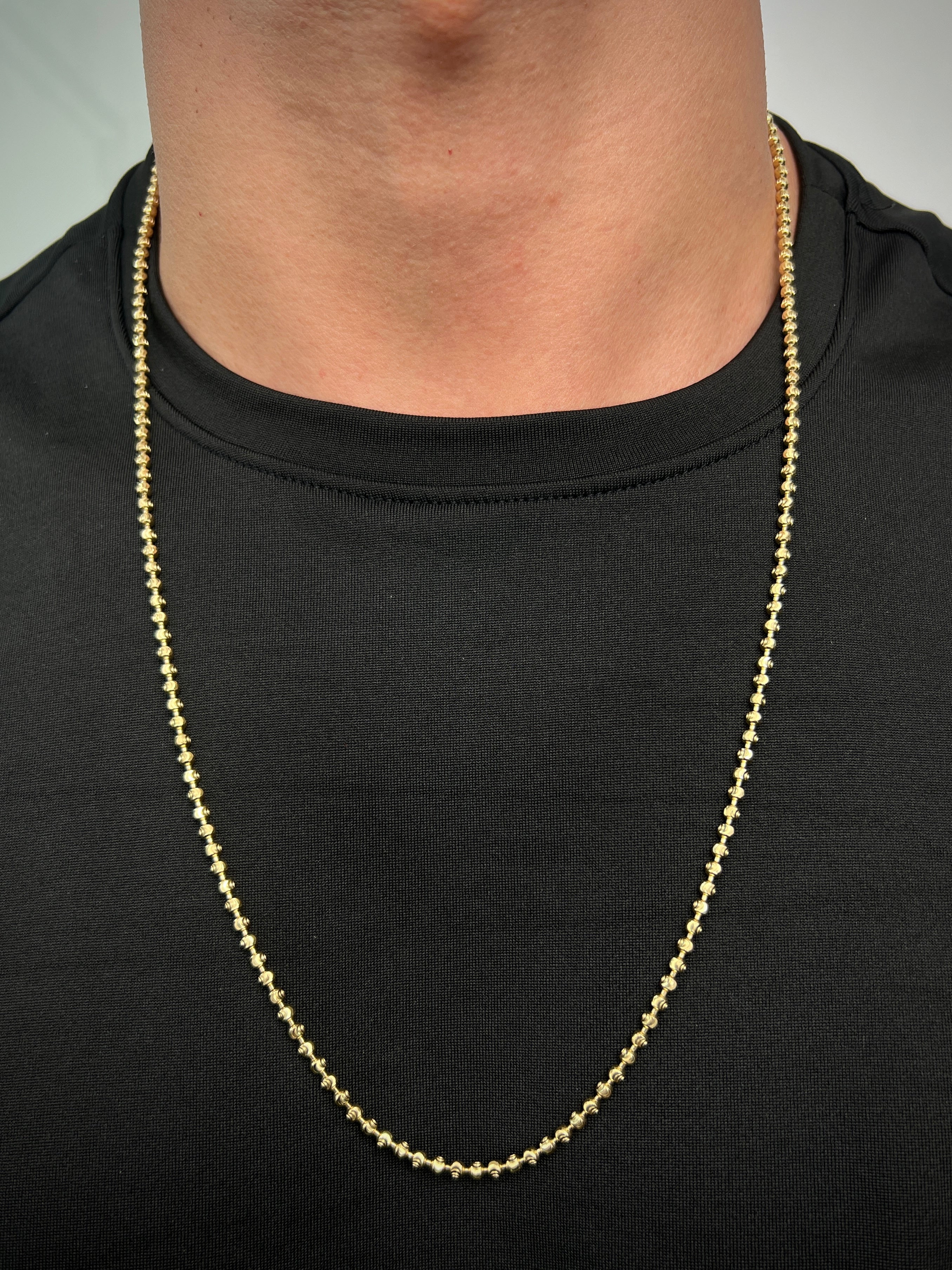 Cadena militar diamantado luna 3mm 19.95gr / Largo 70cm / Oro Amarillo (Joya) M