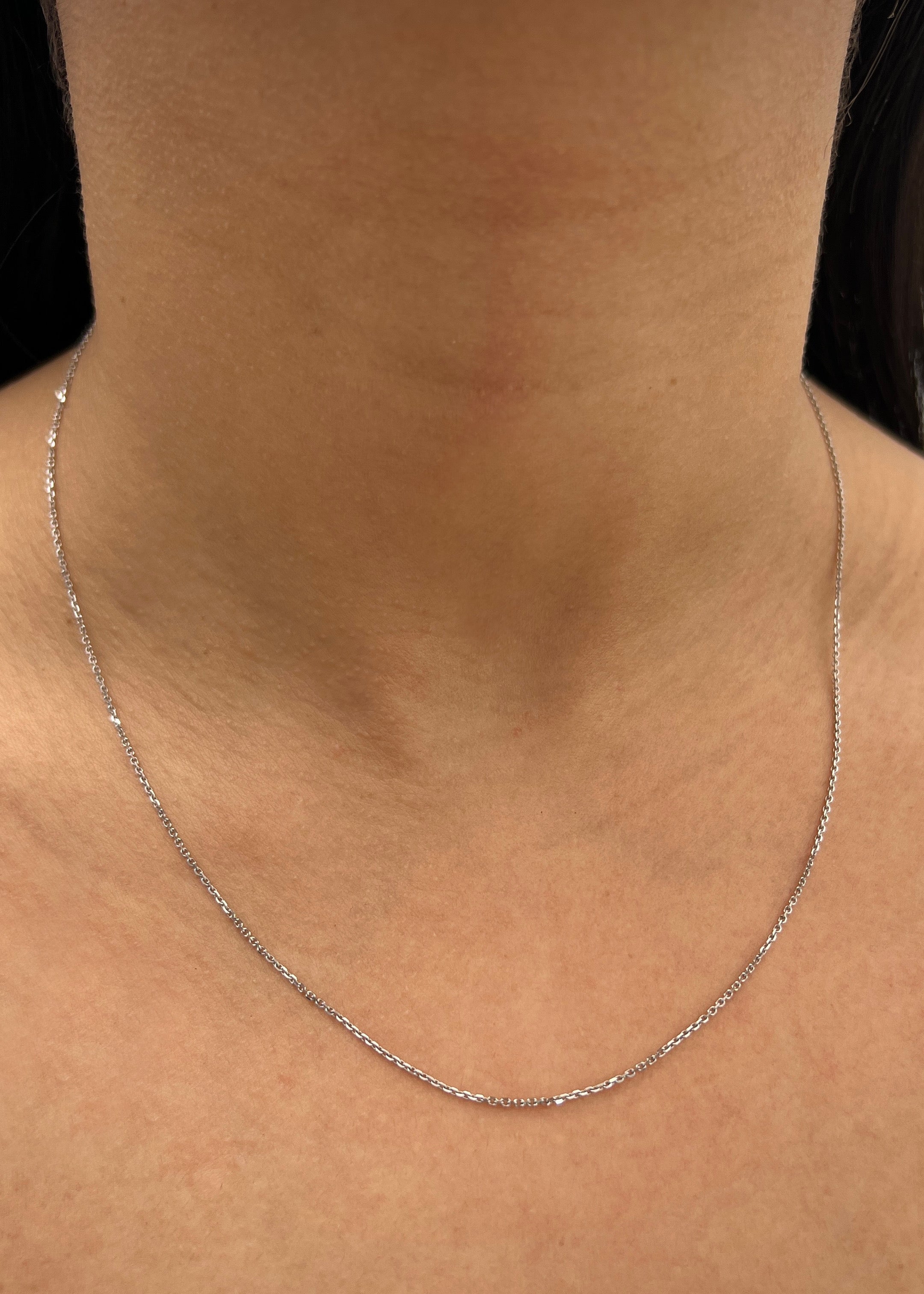 Cadena aro seguido 1.5gr / Largo 45cm / Oro Blanco italy +3 P