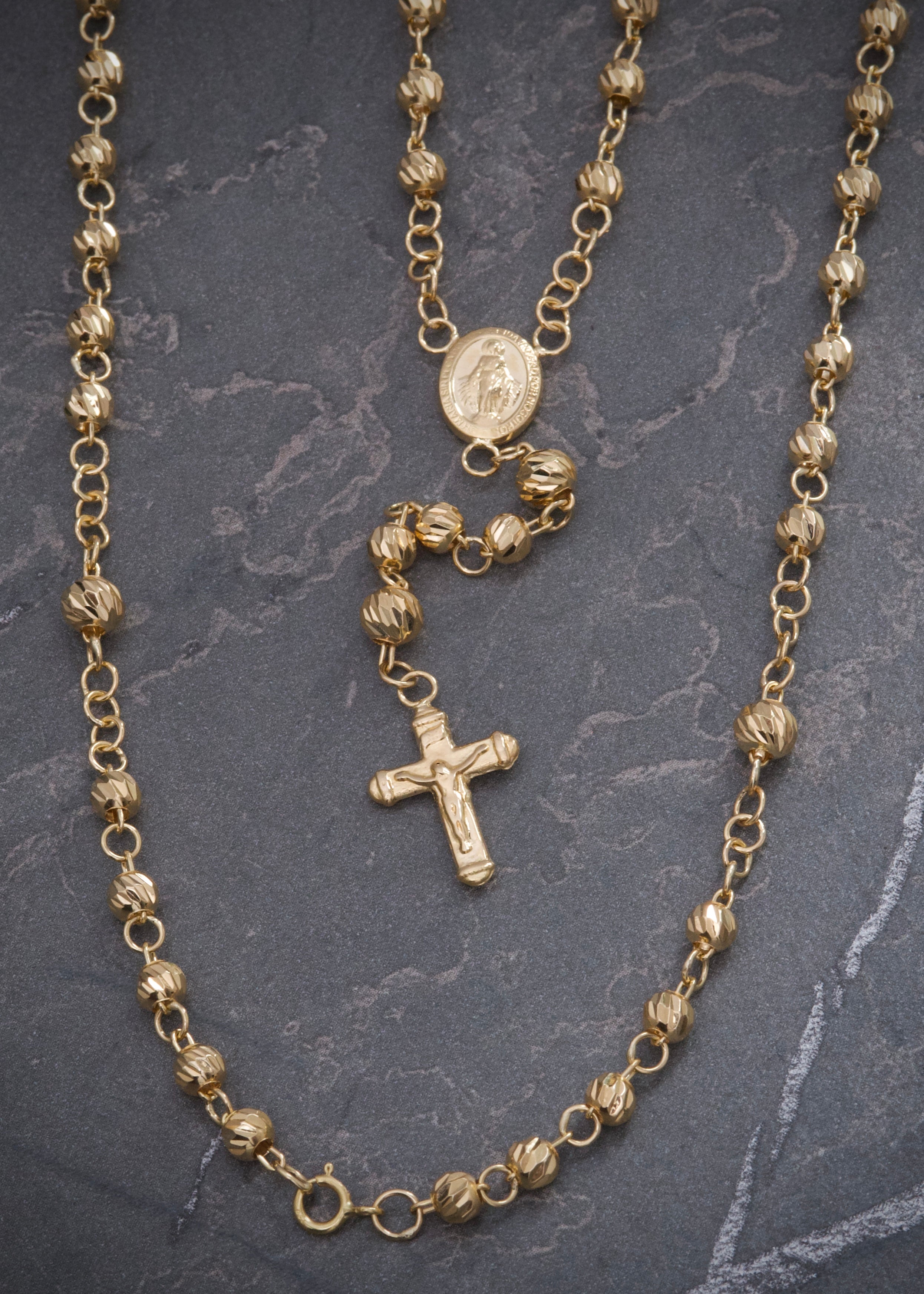 Rosario virgen de la milagrosa 10.75gr / Largo 50cm / Oro Amarillo Nac M