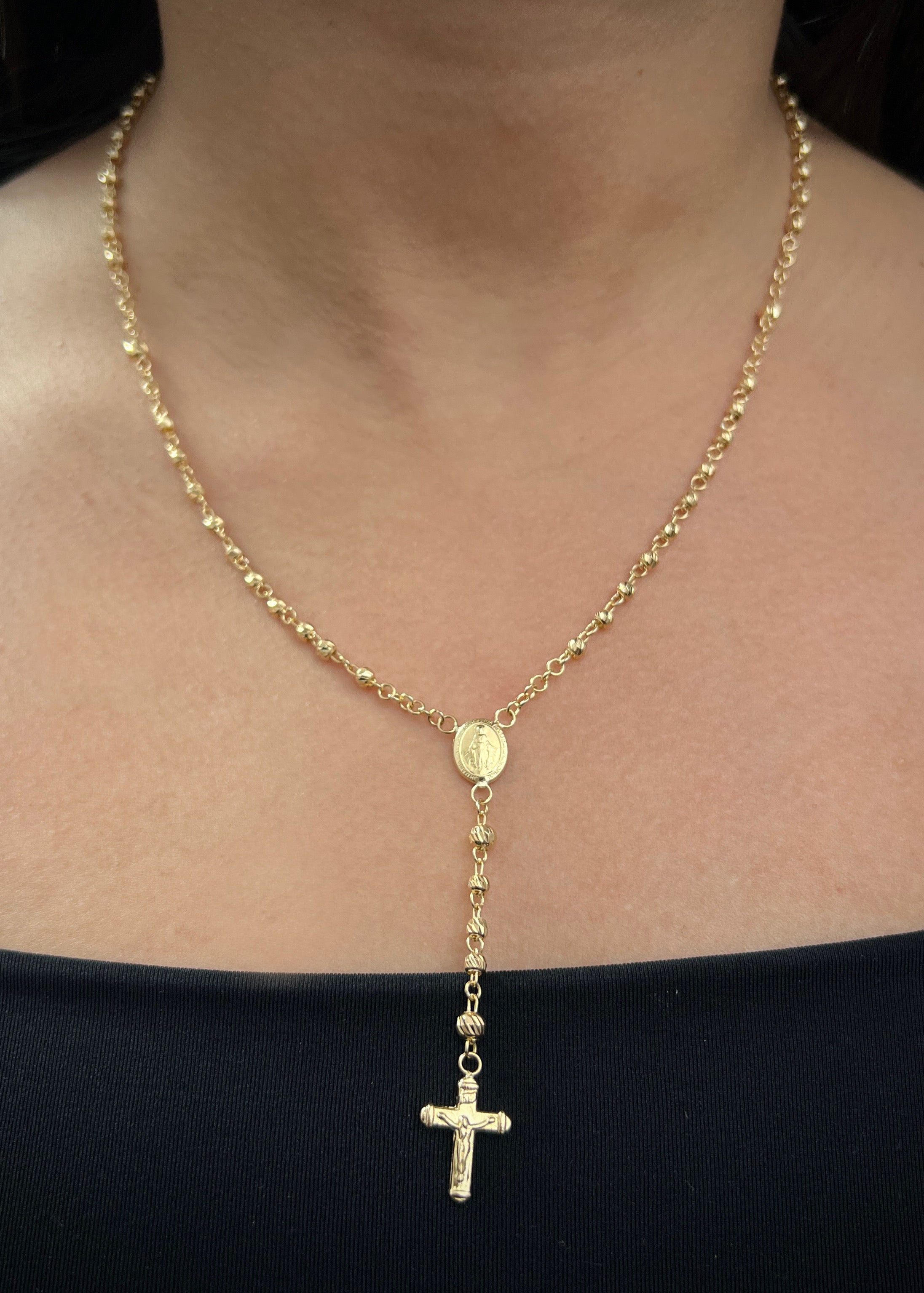 Rosario virgen de la milagrosa 8.4gr / Largo 45cm / Oro Amarillo Nac M
