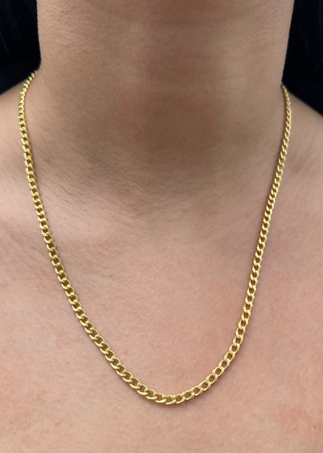 Cadena Cubana 3.95gr / 50cm / 3.6mm — Oro Amarillo