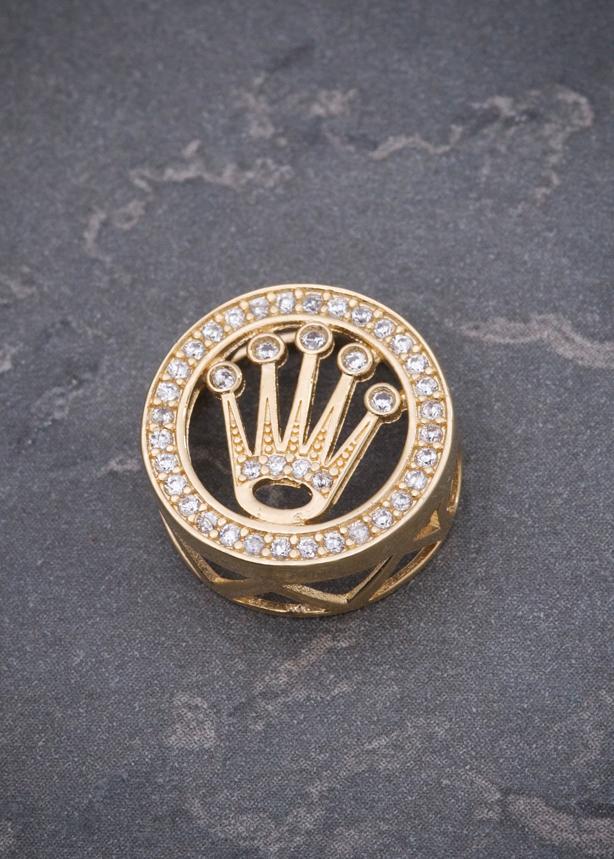 Herraje rx con swarovski blanco 2gr / Largo 1.4cm / Oro Amarillo Nac B