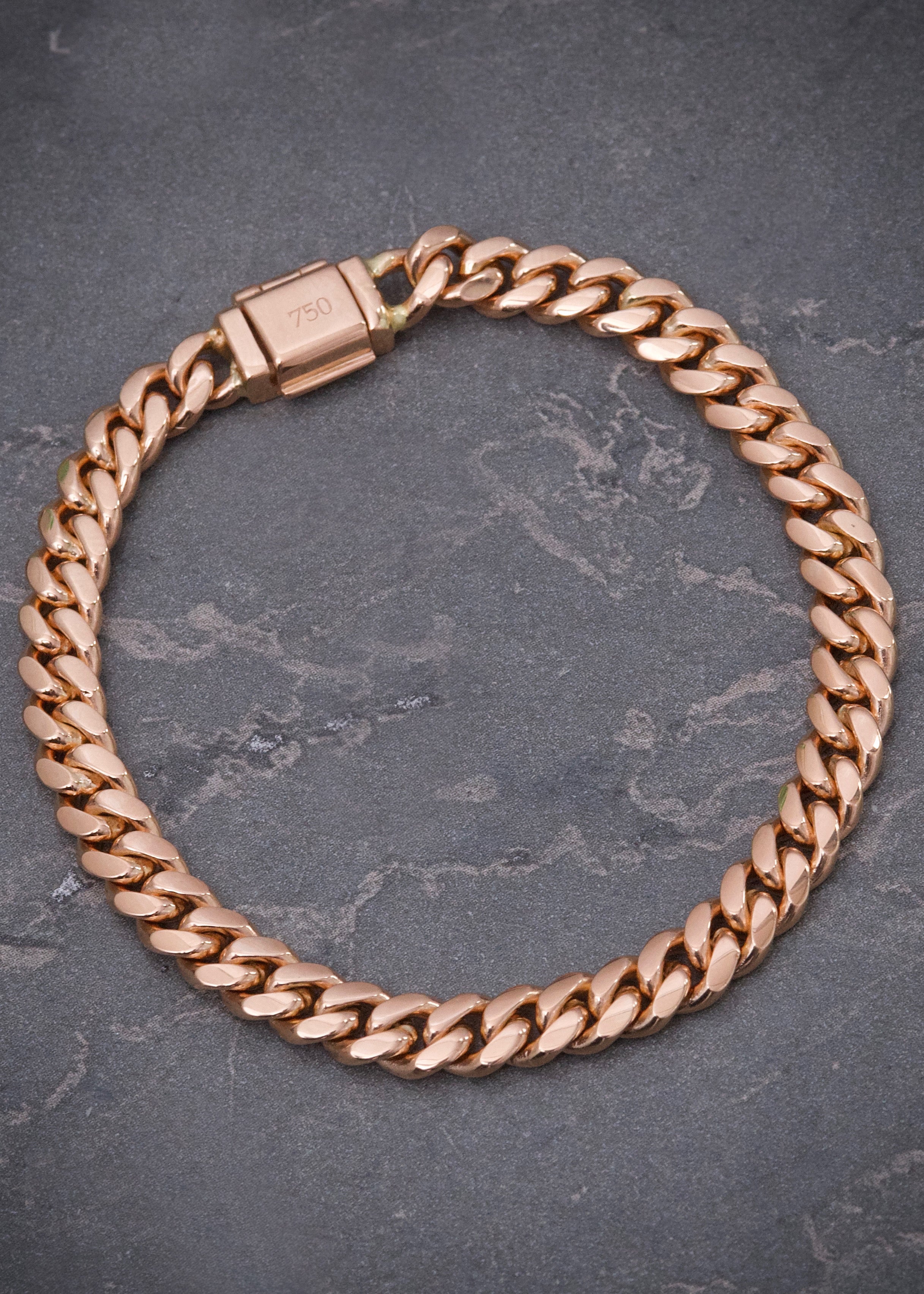 Pulso cubano 18gr / Largo 16cm / Oro Rosado Nac B