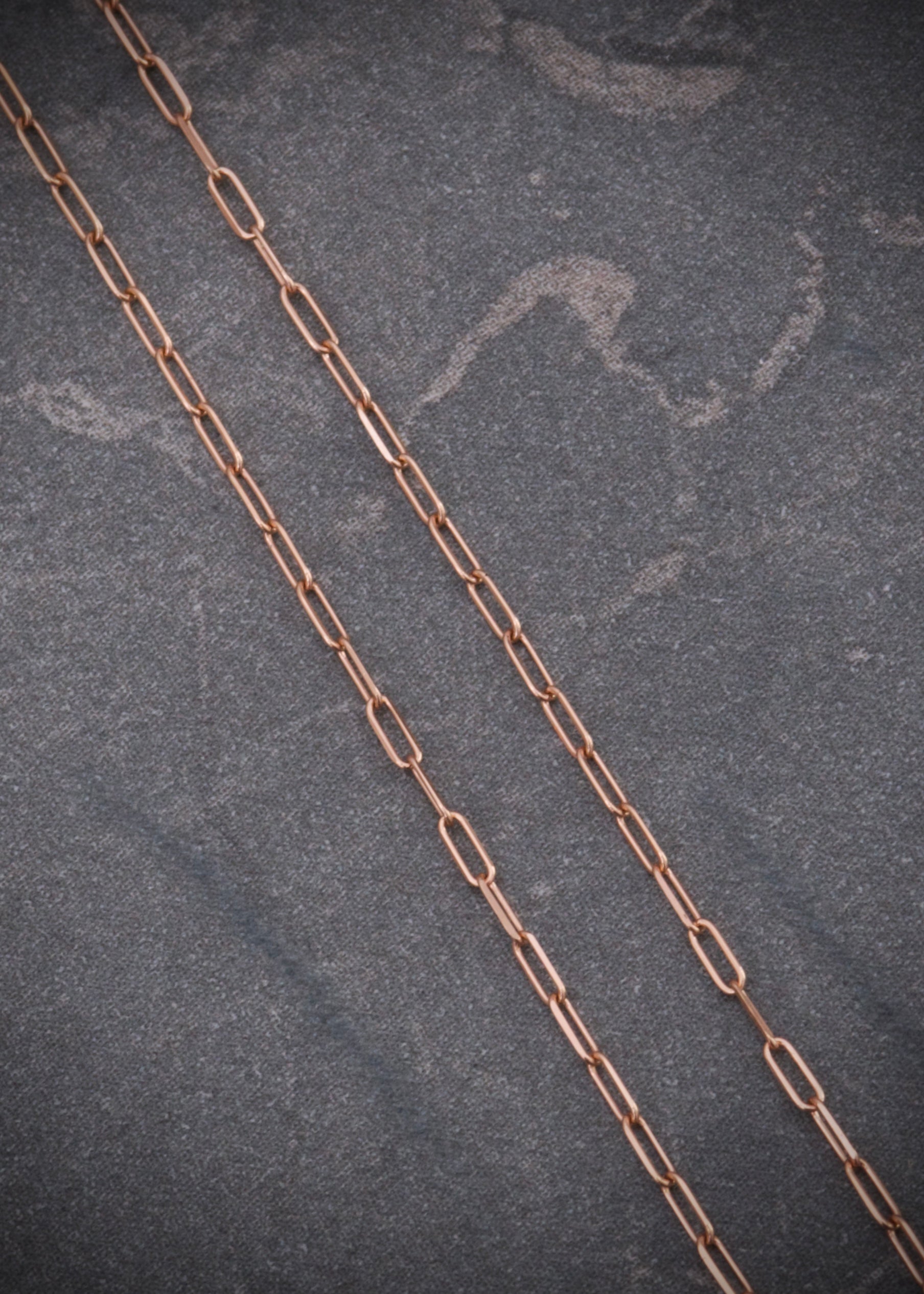 Cadena paper clip 0.9gr / Largo 45cm / Oro Rosado italy +3 M