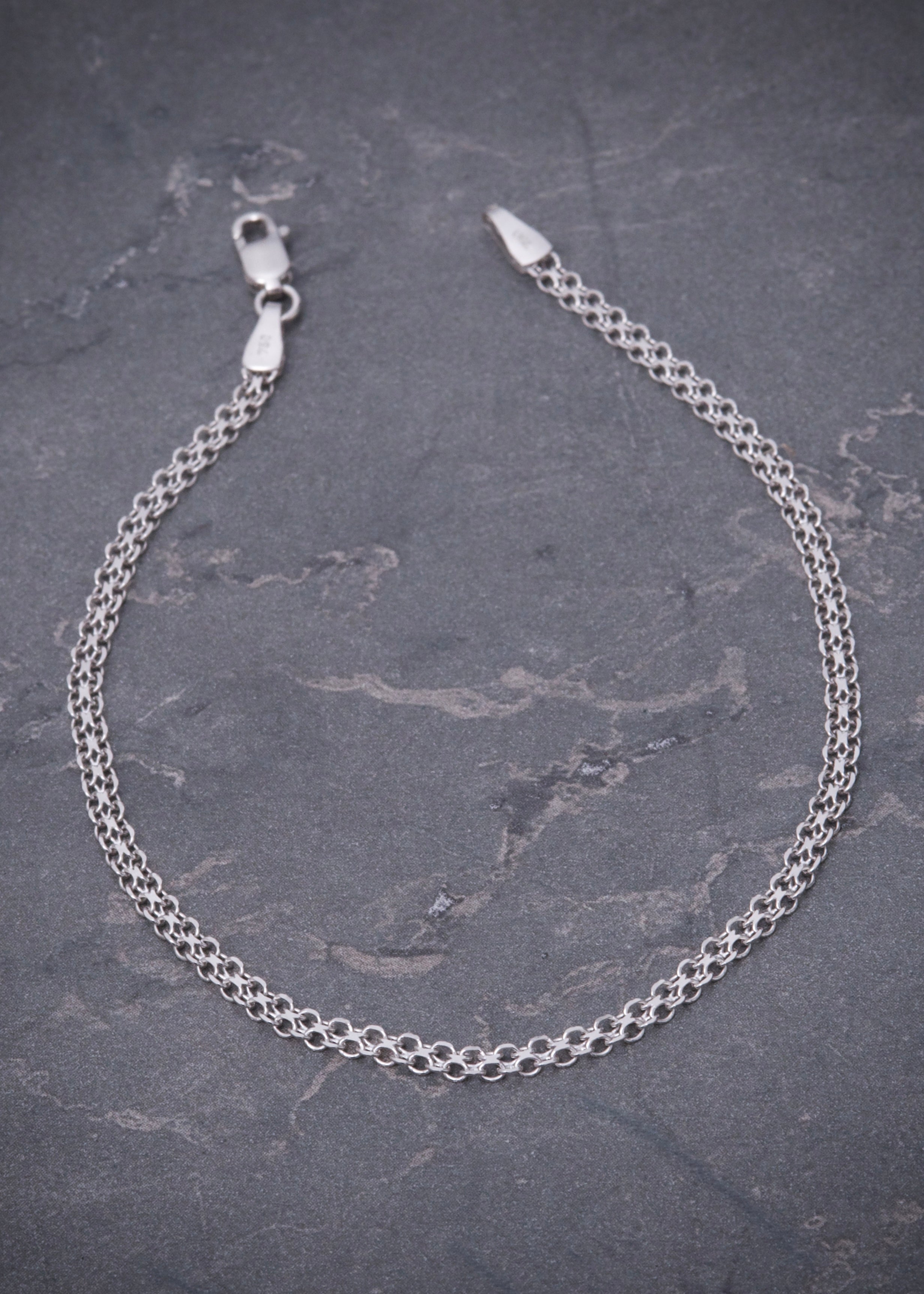 Pulso chino 2.1gr / Largo 19cm / Oro Blanco italy +3 M