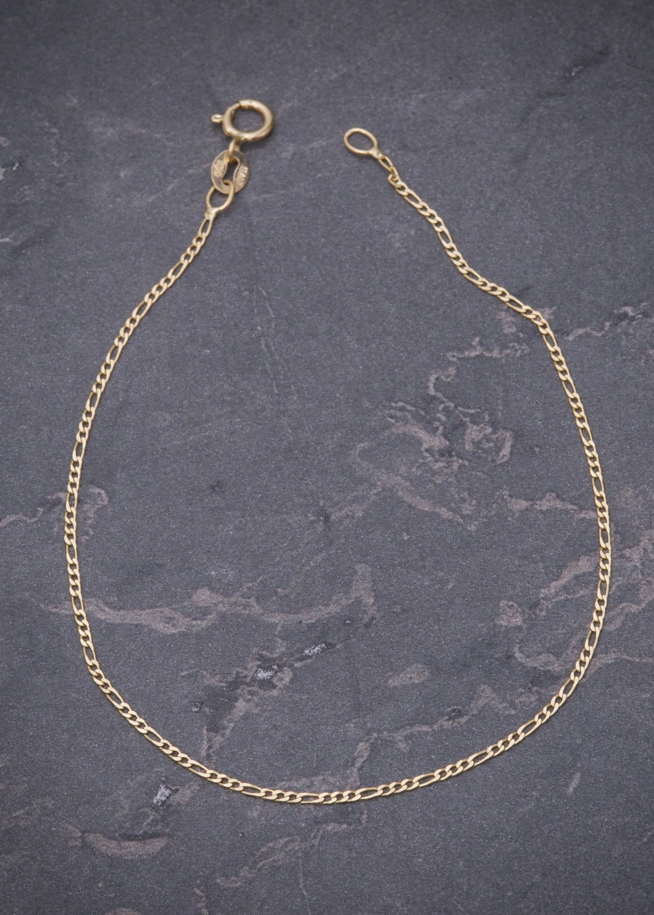 Pulso mini figaro 0.65gr / Largo 18.5cm / Oro Amarillo italy +3 M