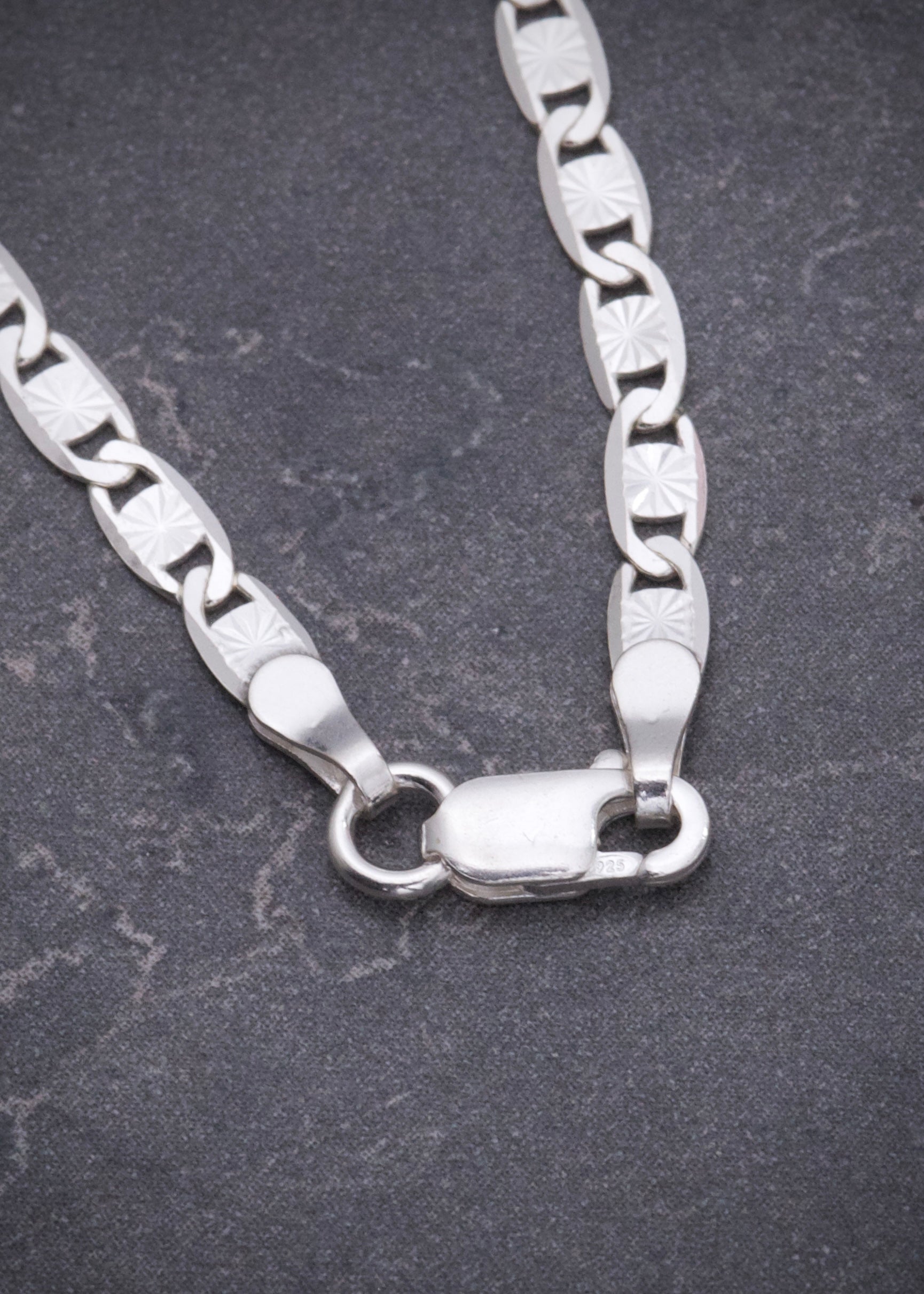 Cadena plana diamantada 4.6gr / Largo 45cm / Plata B