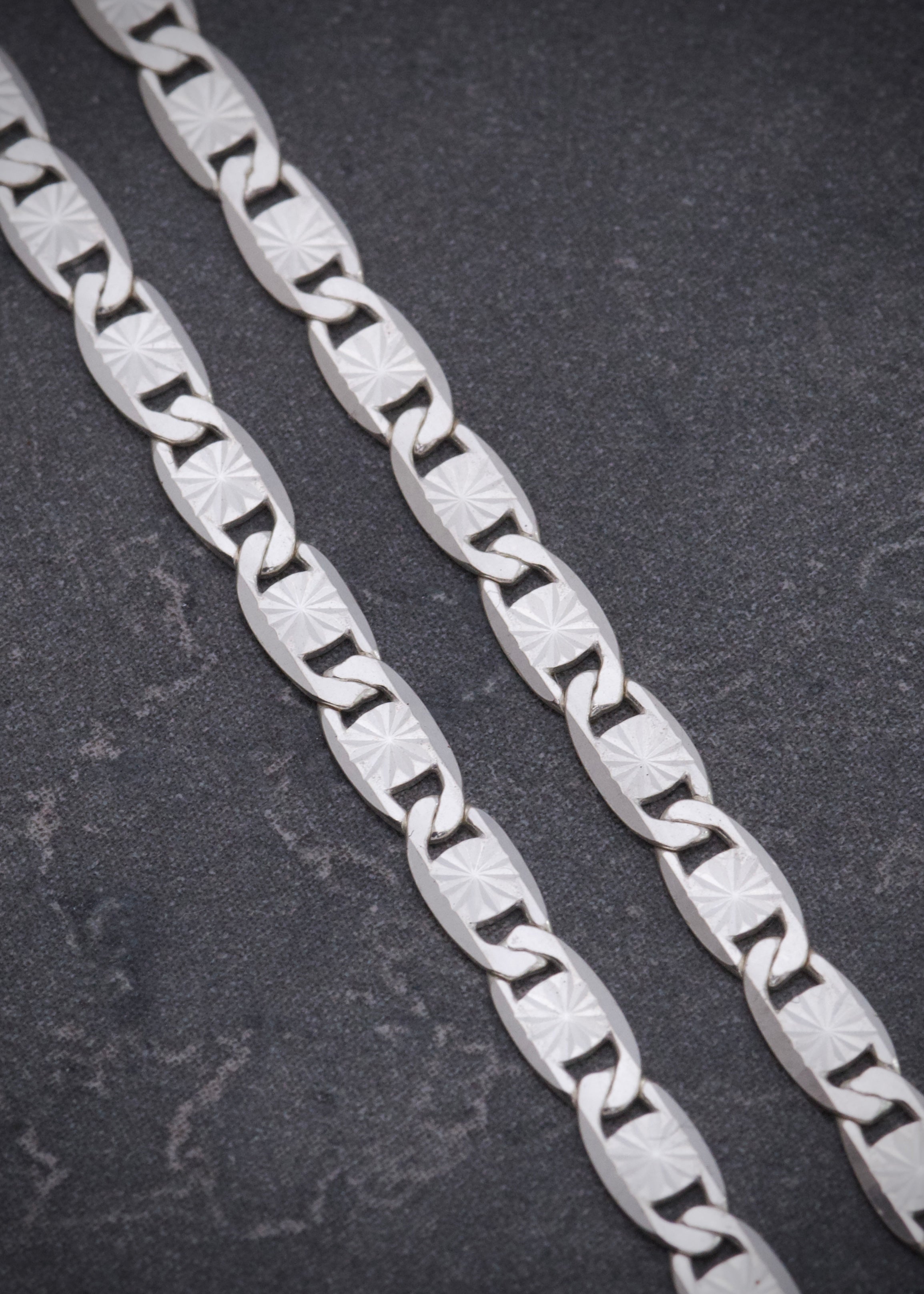 Cadena plana diamantada 4.6gr / Largo 45cm / Plata B