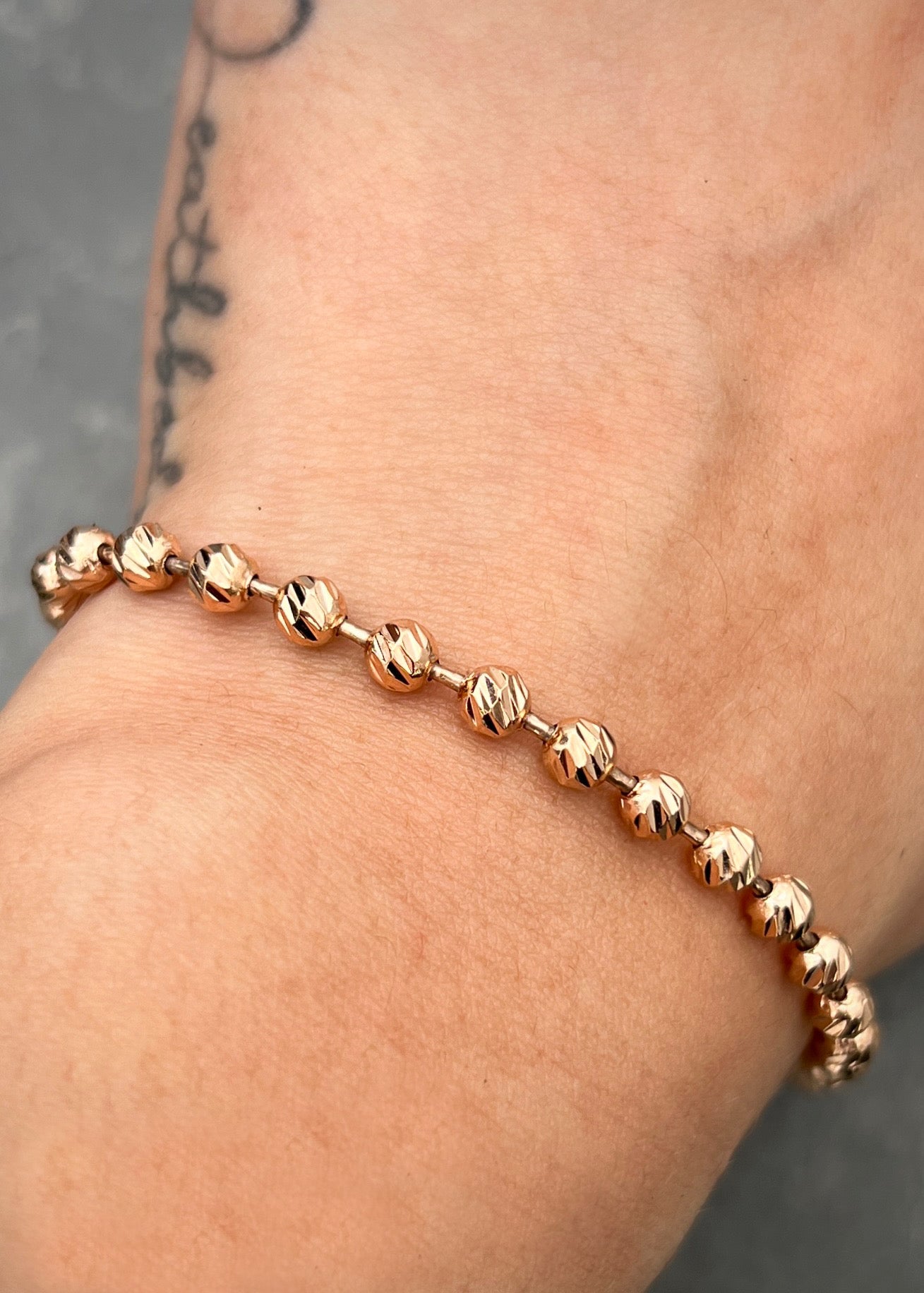 Herraje retazo militar diamantado 4mm 5.1gr / Largo 13.5cm / Oro Rosado Nac M