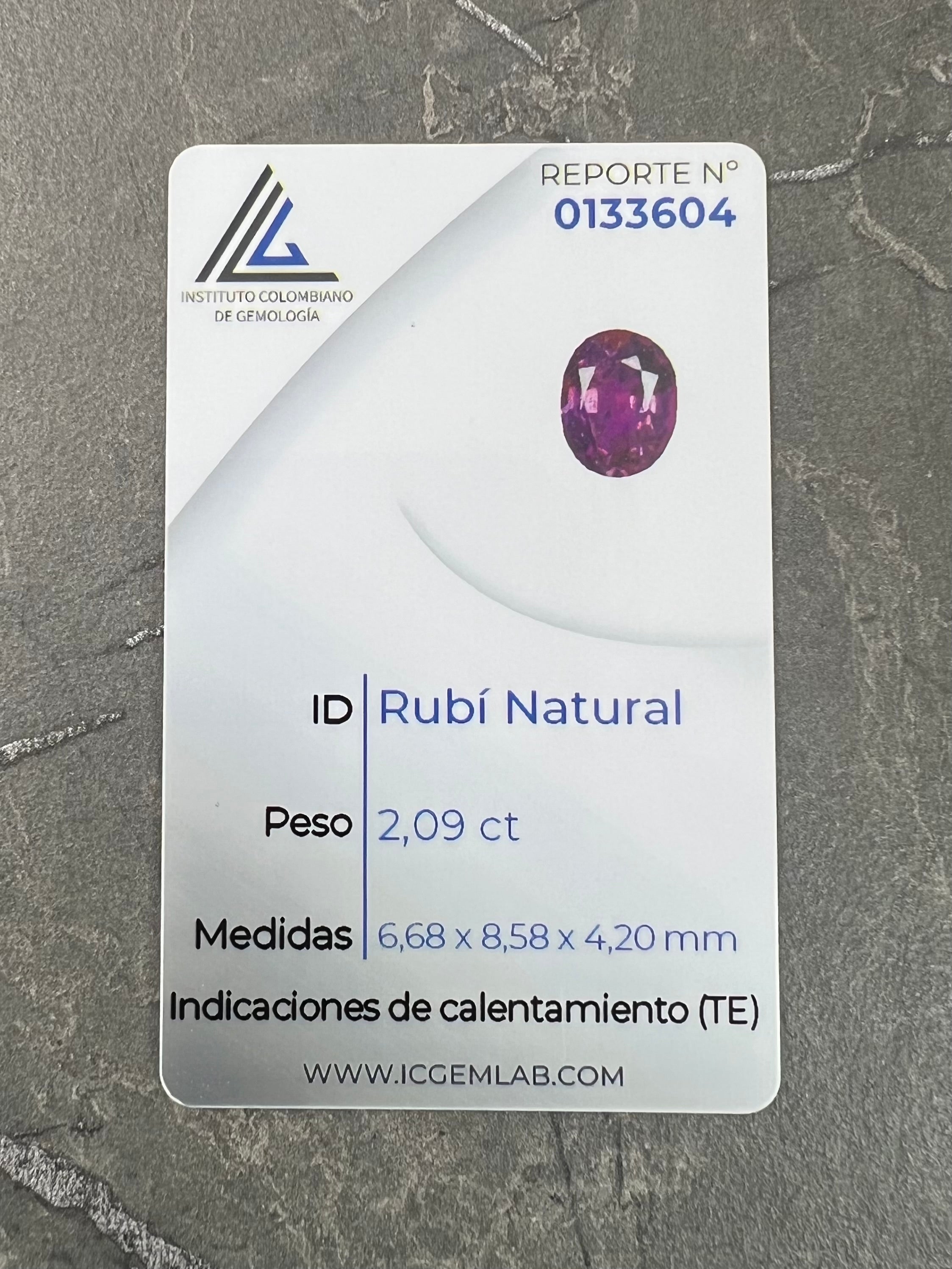 rubie ovalado 209pts