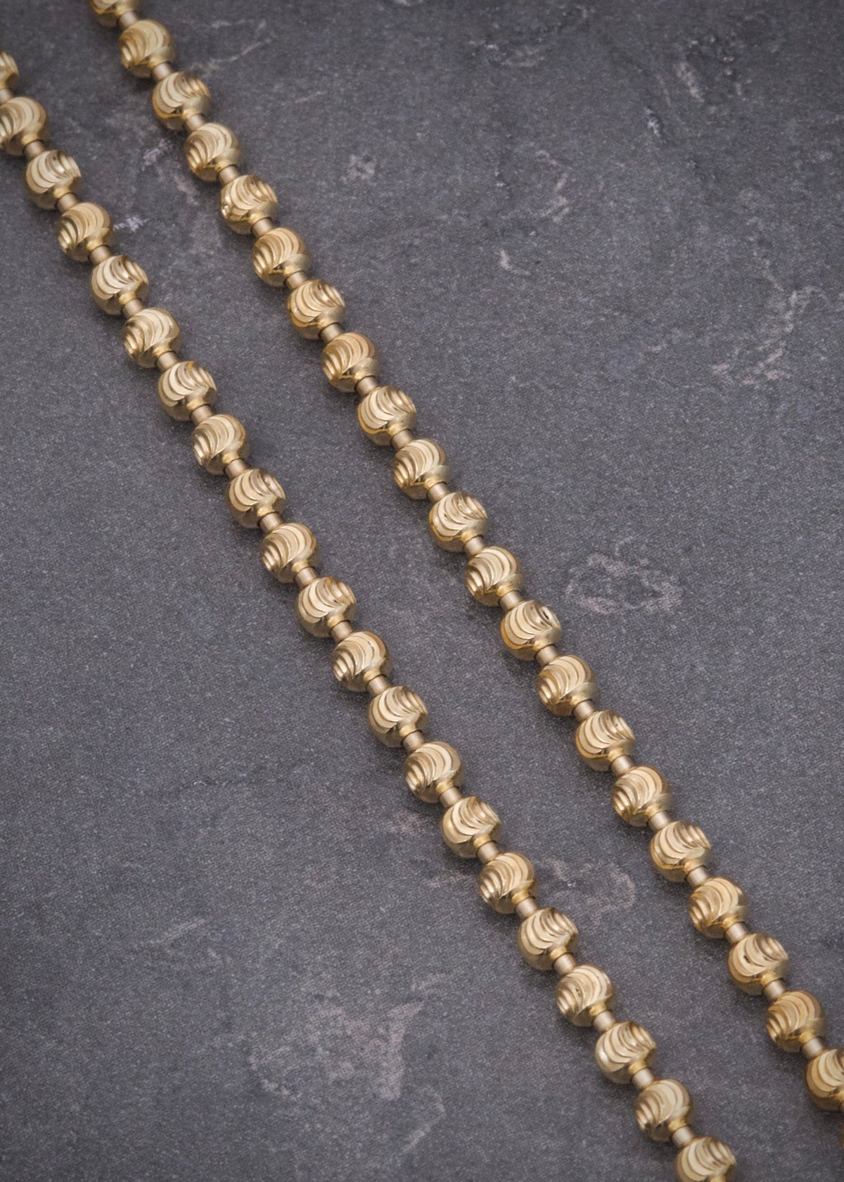 Cadena Militar Diamantada Luna 14.6gr / 50cm / 3mm — Oro Amarillo