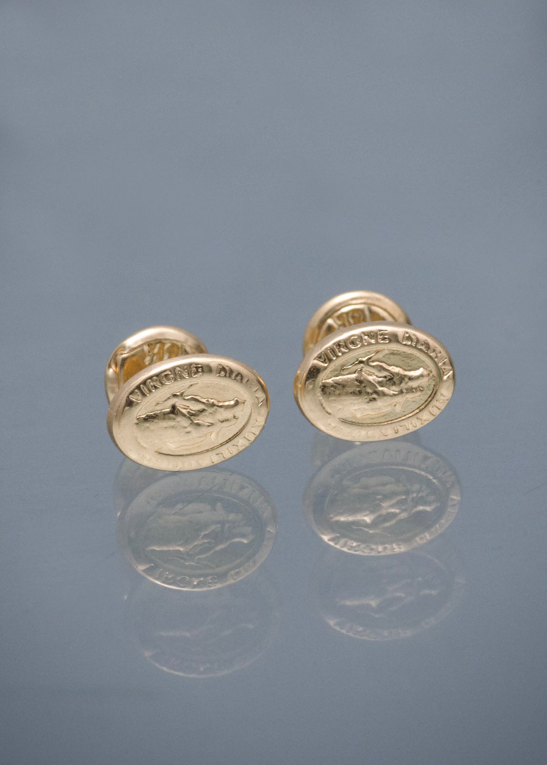 Topos Virgen Maria Auxiliadora 0.75gr / 0.8cm / 6mm — Oro Amarillo