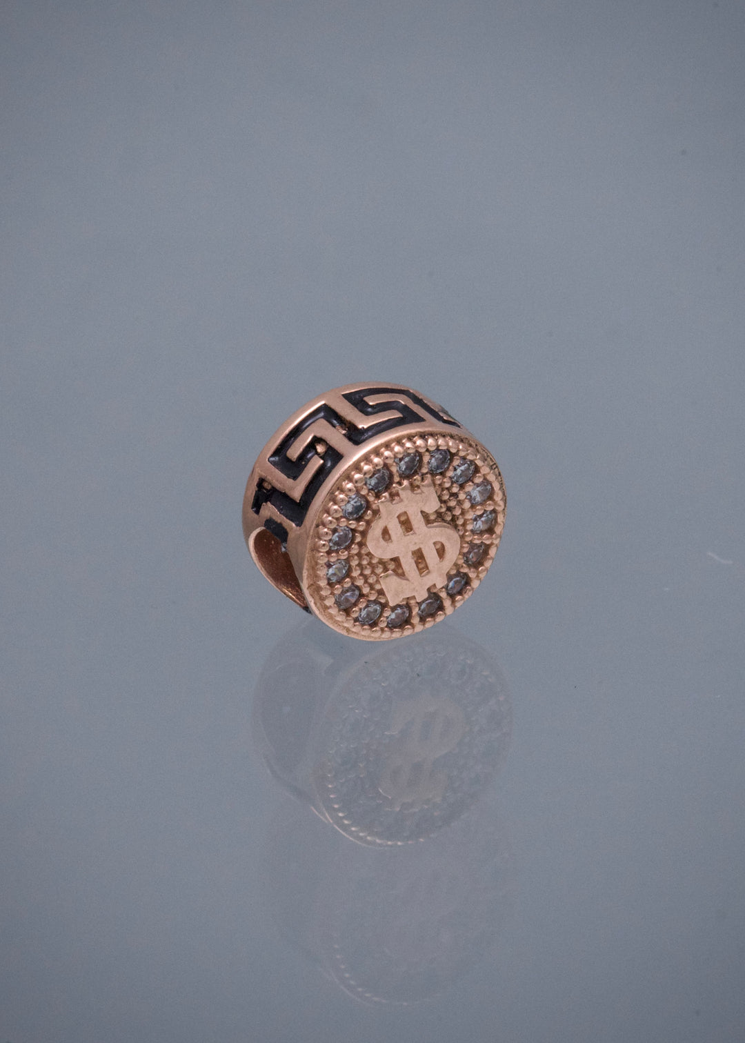 Herraje Signo Peso con Swarovski Blanco 1.6gr / 0.8cm / 8mm — Oro Rosado
