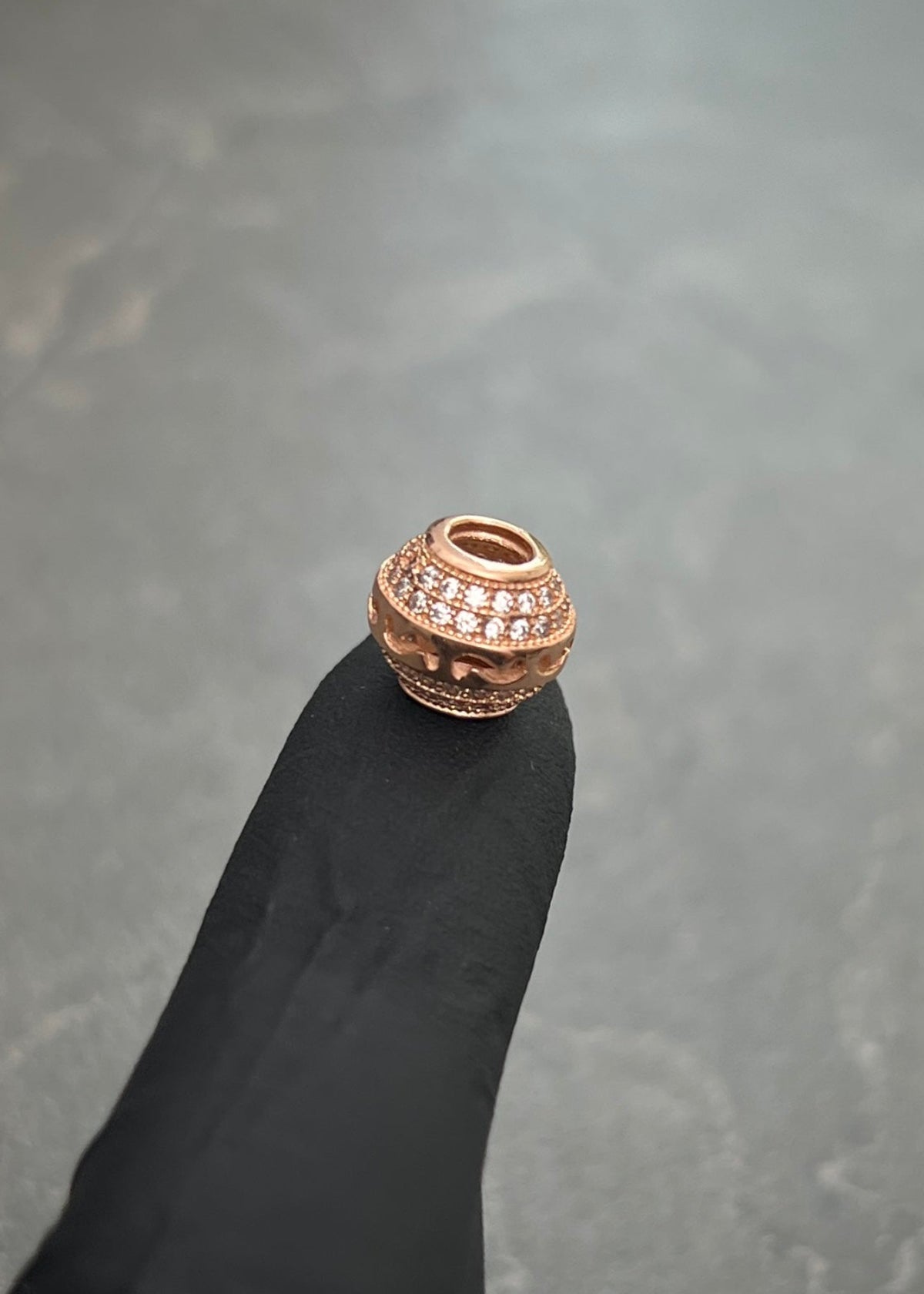 Herraje con Swarovski Blanco 1.75gr / 0.8cm / 8.8mm — Oro Rosado