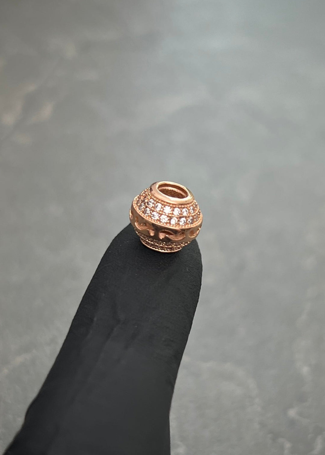 Herraje con Swarovski Blanco 1.75gr / 0.8cm / 8.8mm — Oro Rosado