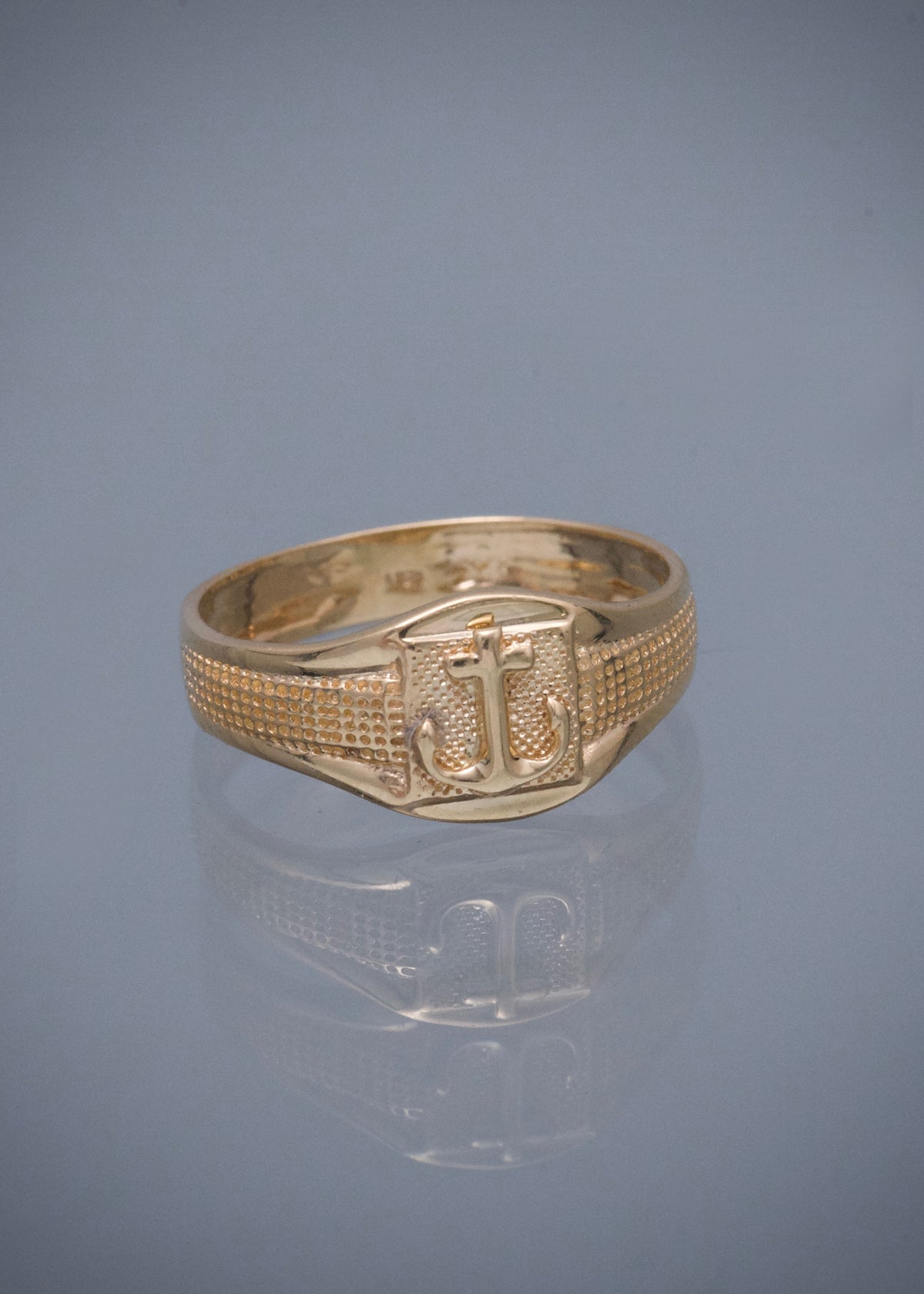 Anillo Ancla 2.2gr / Talla 6 3/4 — Oro Amarillo
