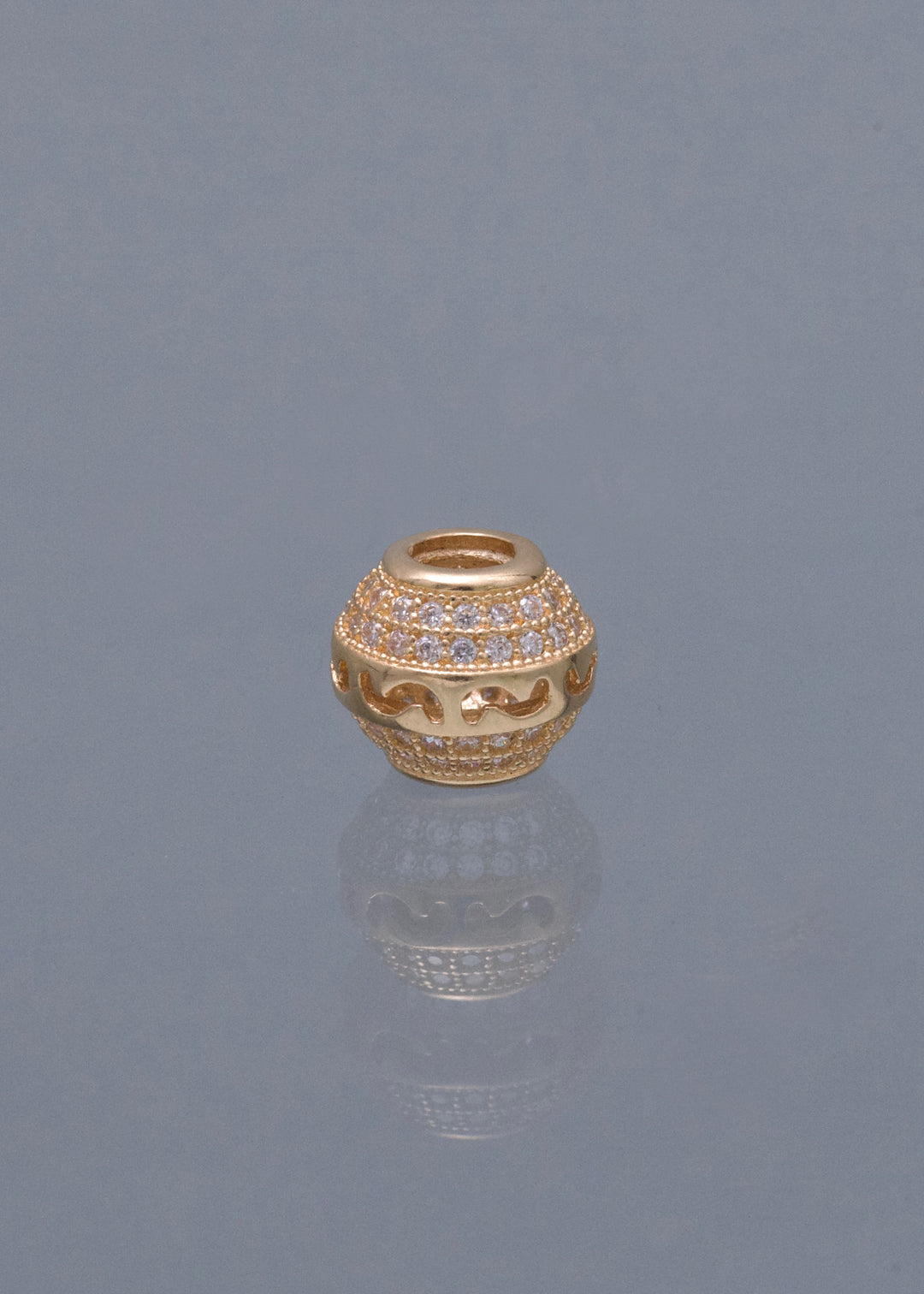 Herraje con Swarovski Blanco 1.8gr / 0.8cm / 9.3mm — Oro Amarillo