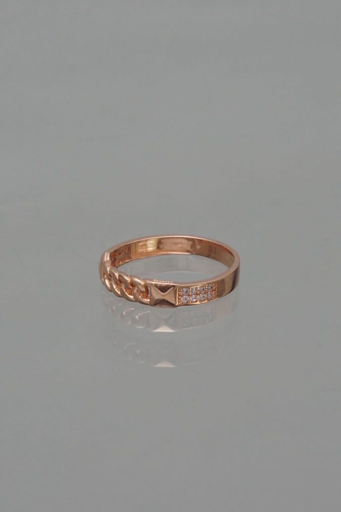 Anillo con swarovski blanco 2.3gr / TALLA 6 3/4 / Oro Rosado Nac P
