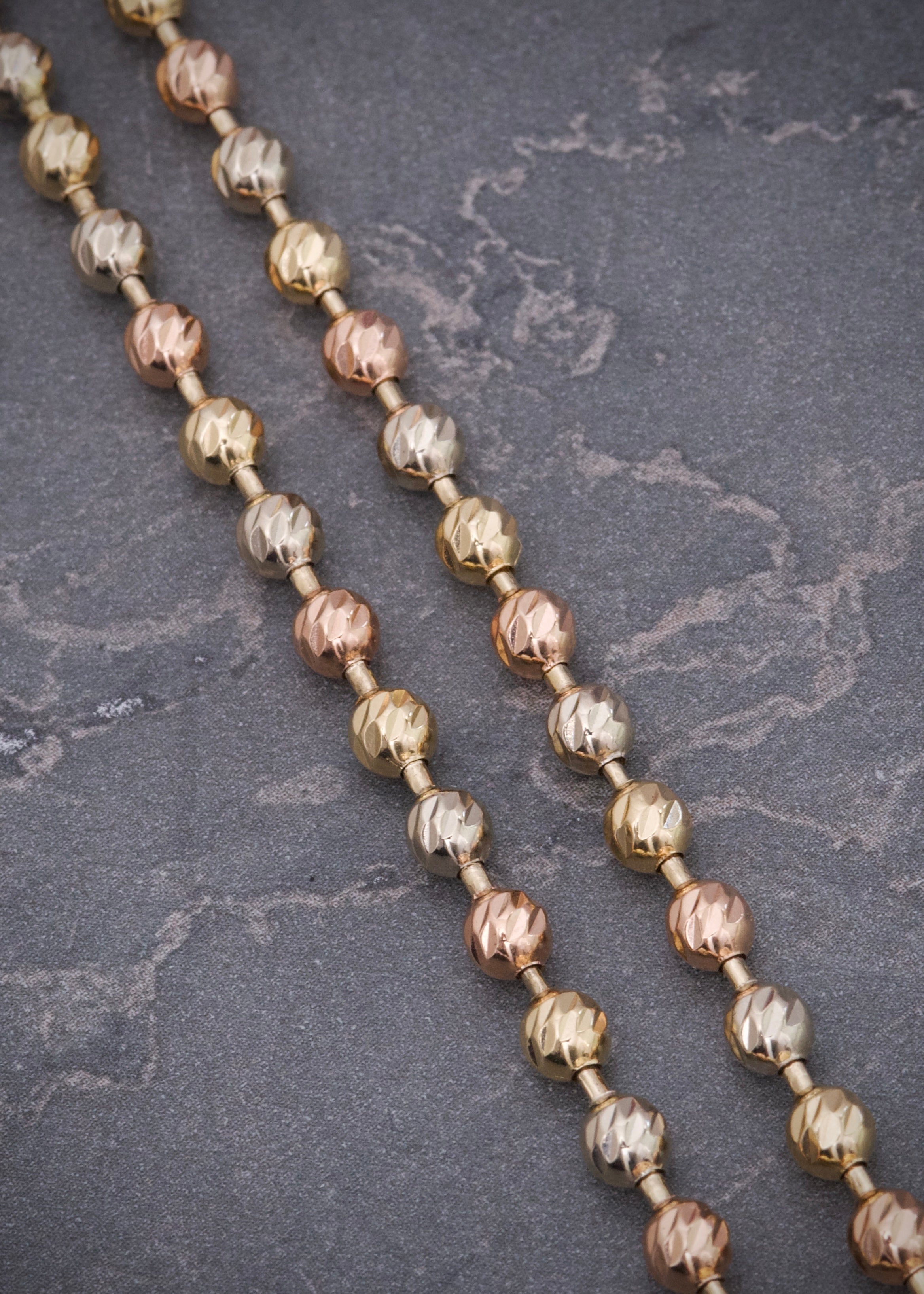 Cadena militar diamantada 4mm 20.5gr / Largo 50 cm / Tres Oros Nac*