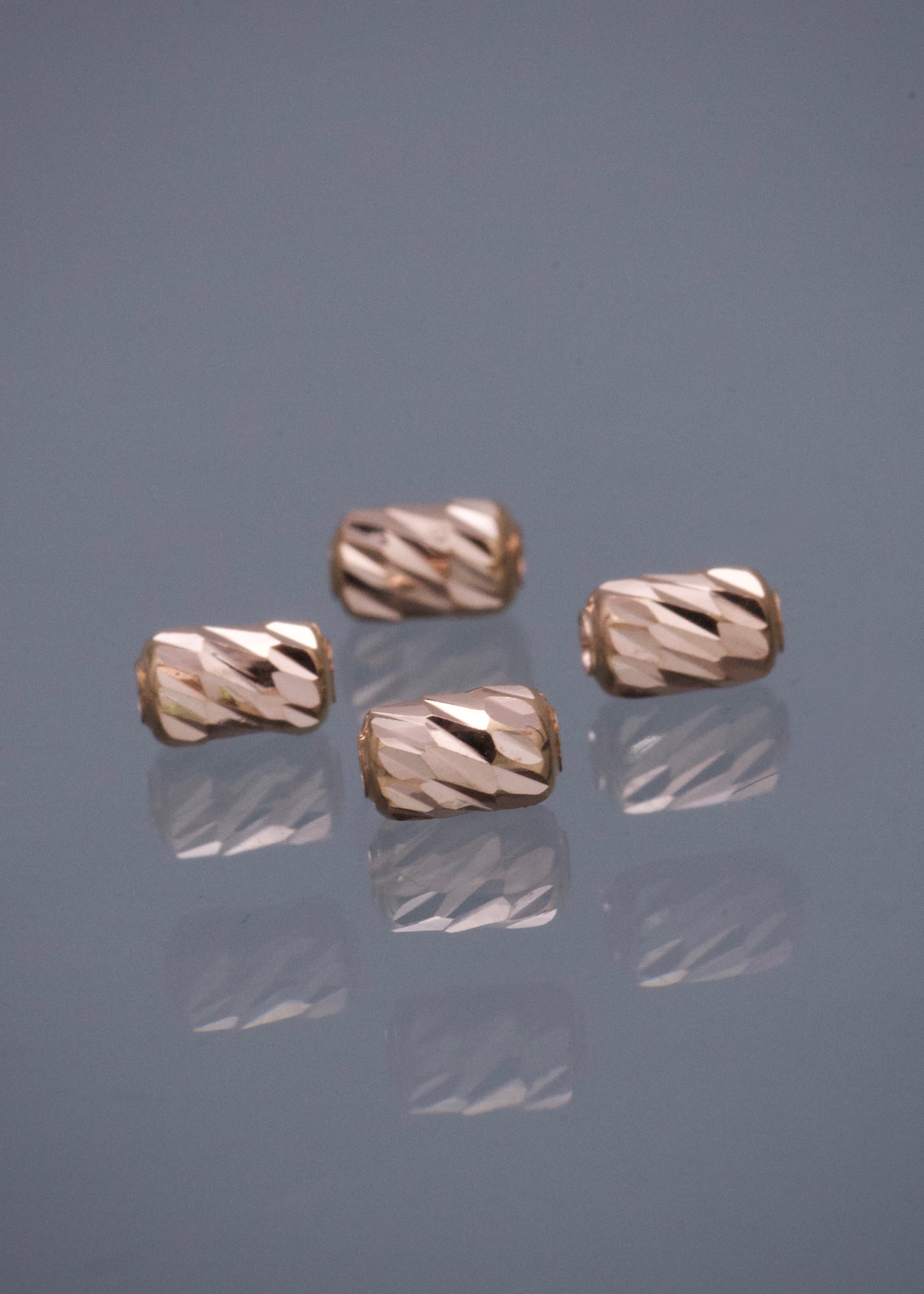 Herraje Tubo Diamantado 0.1gr / 0.5cm / 3mm — Oro Rosado