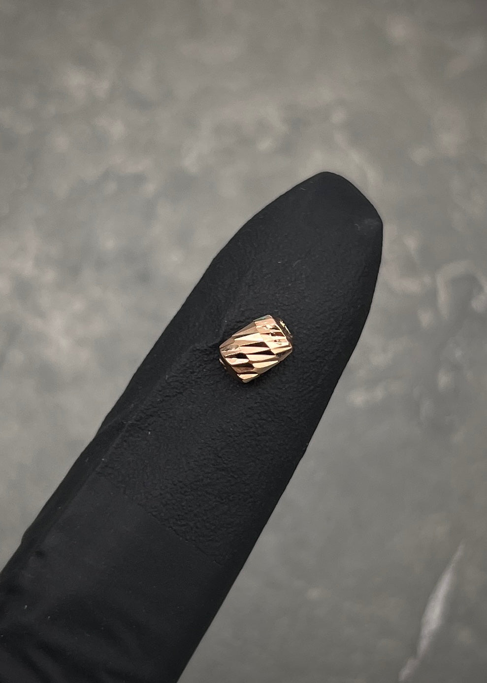 Herraje Tubo Diamantado 0.15gr / 0.6cm / 3.9mm — Oro Rosado