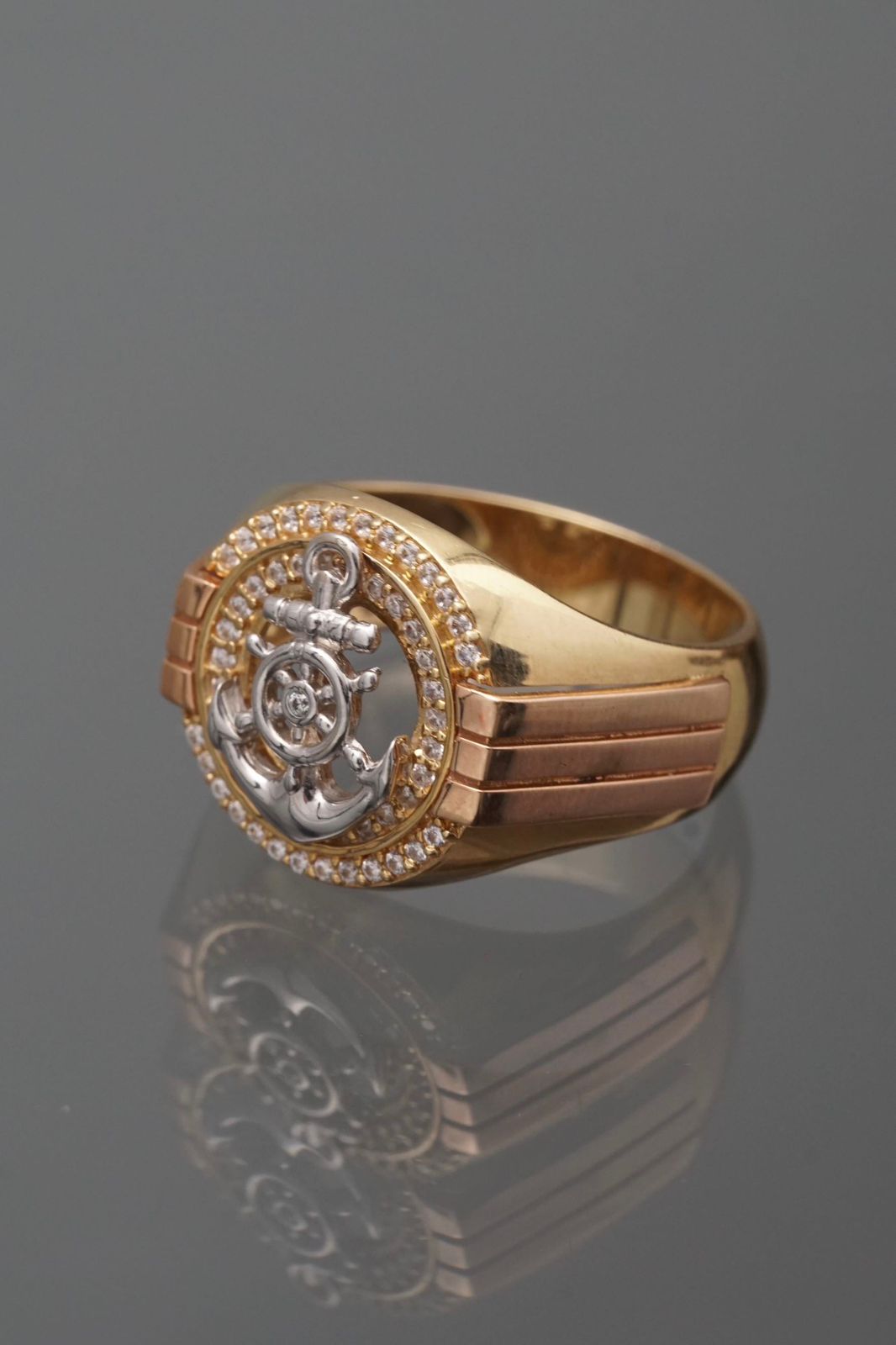 Anillo ancla 7.15gr / TALLA 9 1/4 / Tres Oros Nac B