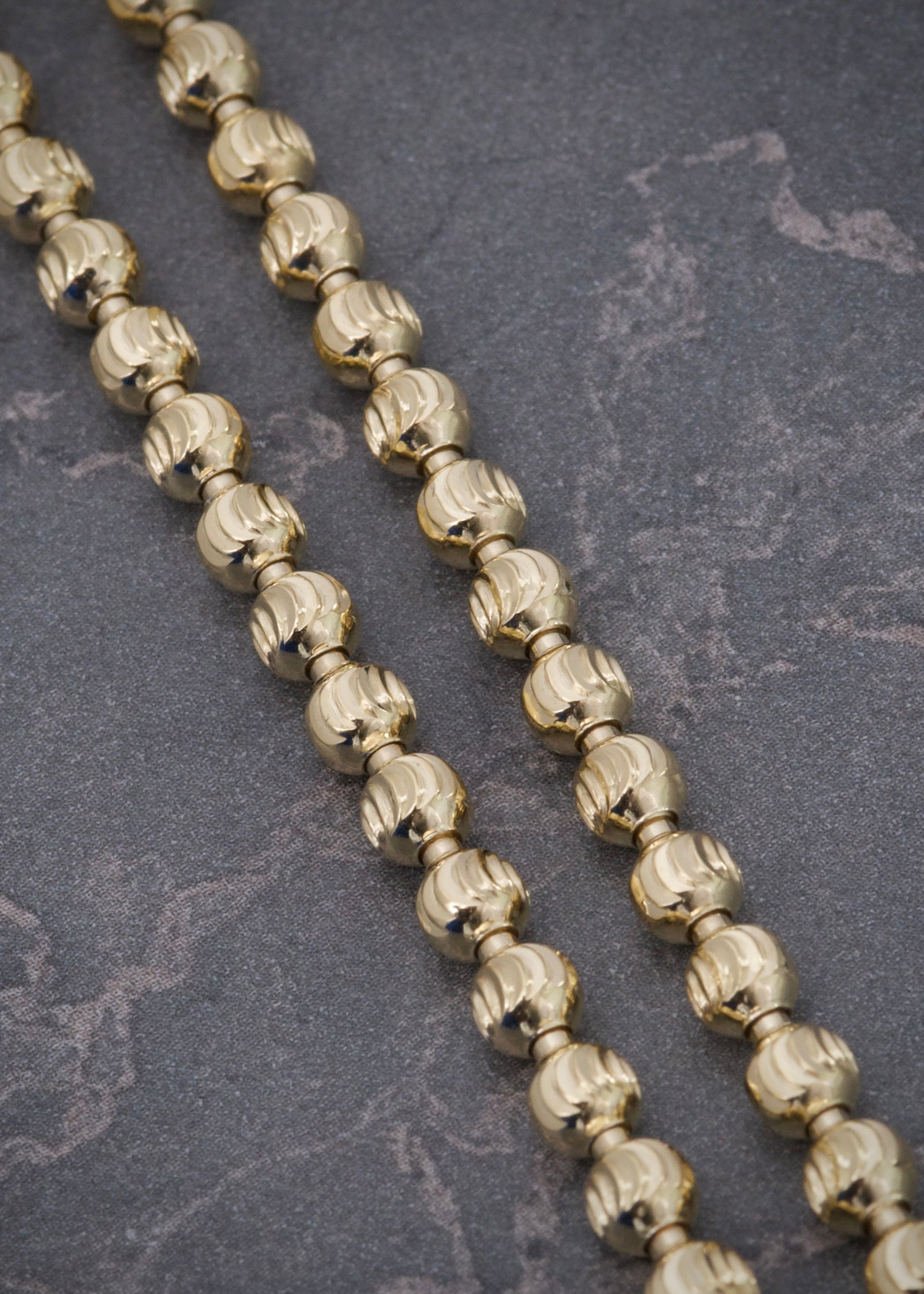 Cadena militar diamantada luna 4mm 25.25gr / Largo 60cm / Oro Amarillo Nac M