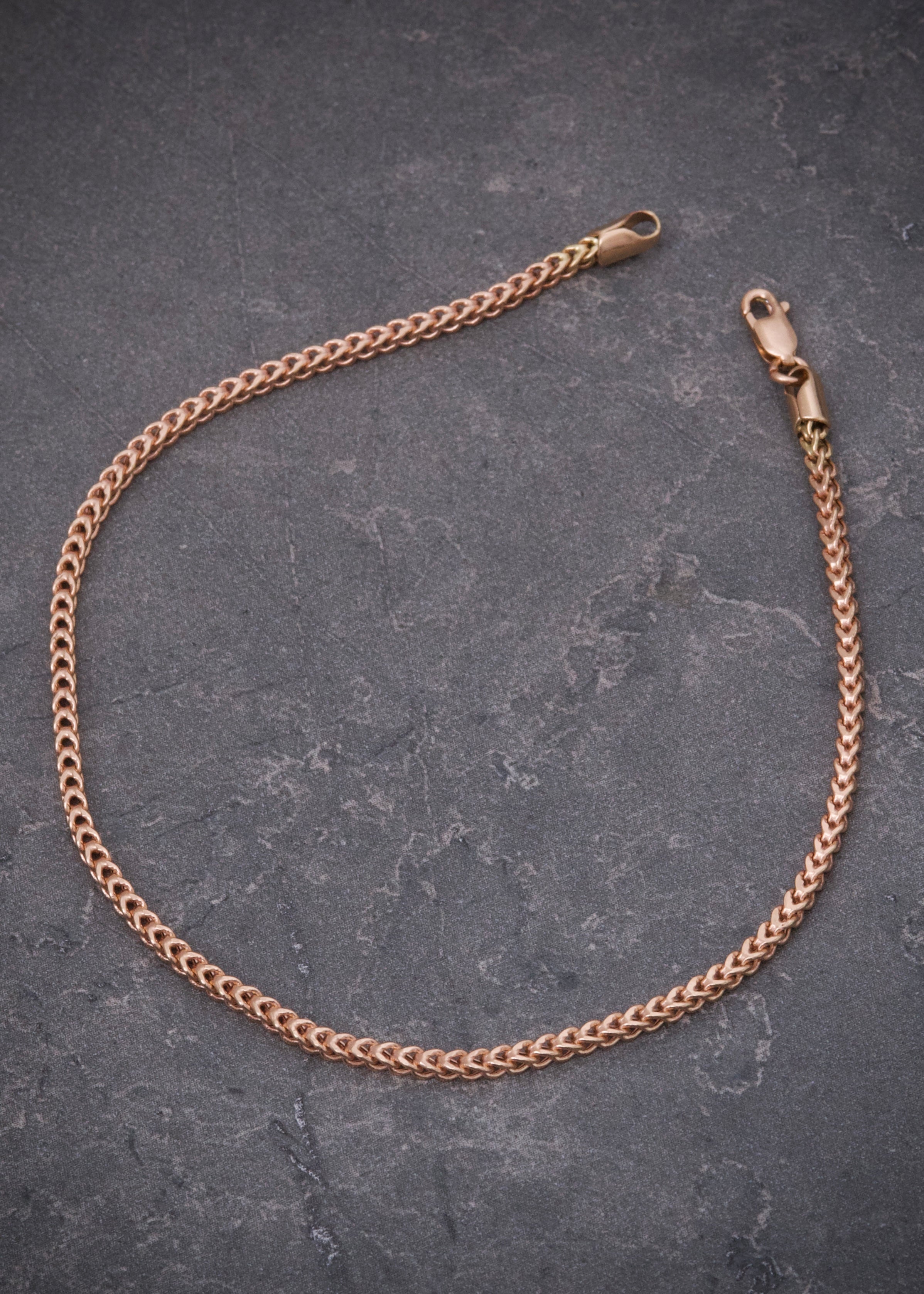 Pulso franco 2.2gr / Largo 16.5cm / Oro Rosado italy +3 M